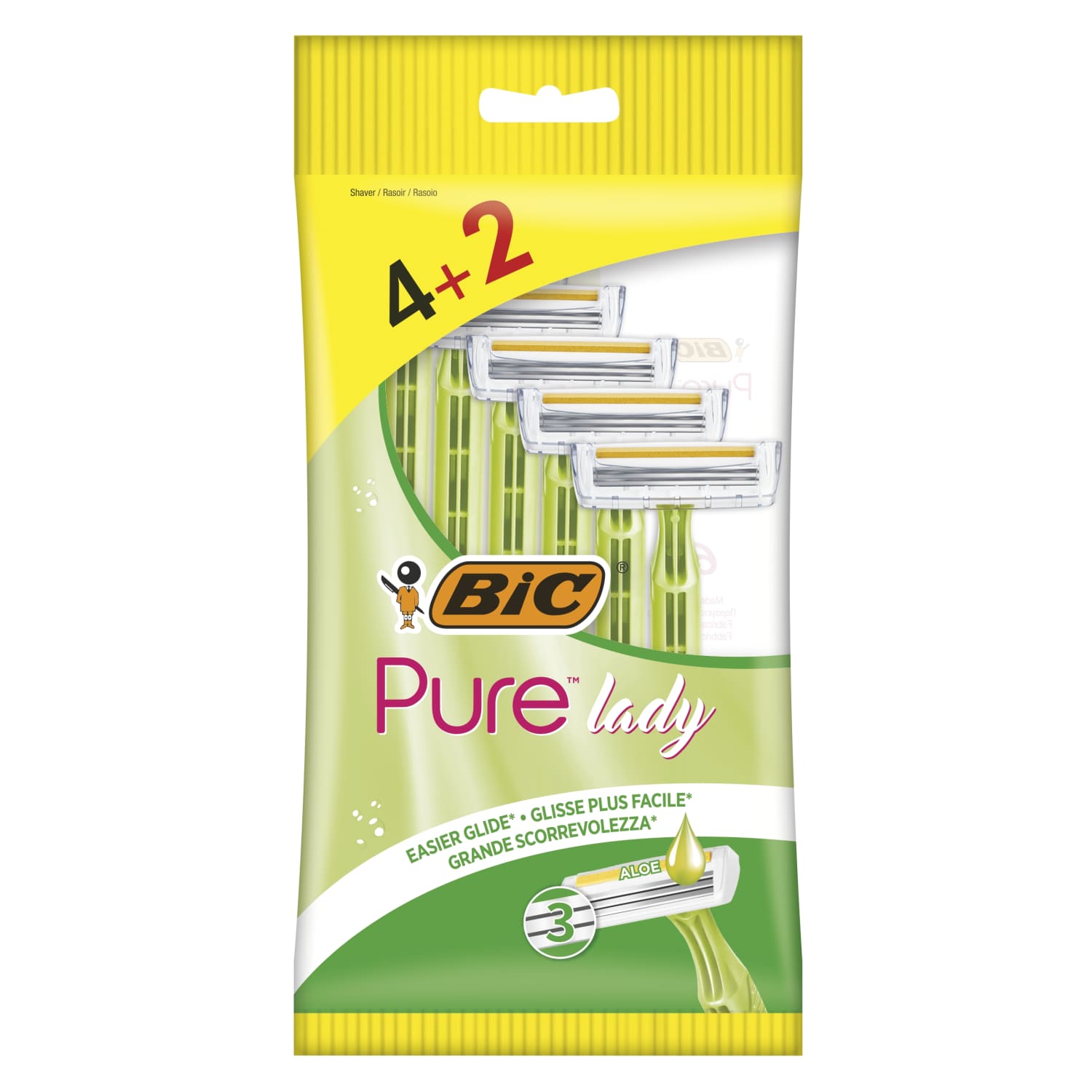 Skustuvas BIC PURE3 LADY P6 BAG, 4+2vnt.