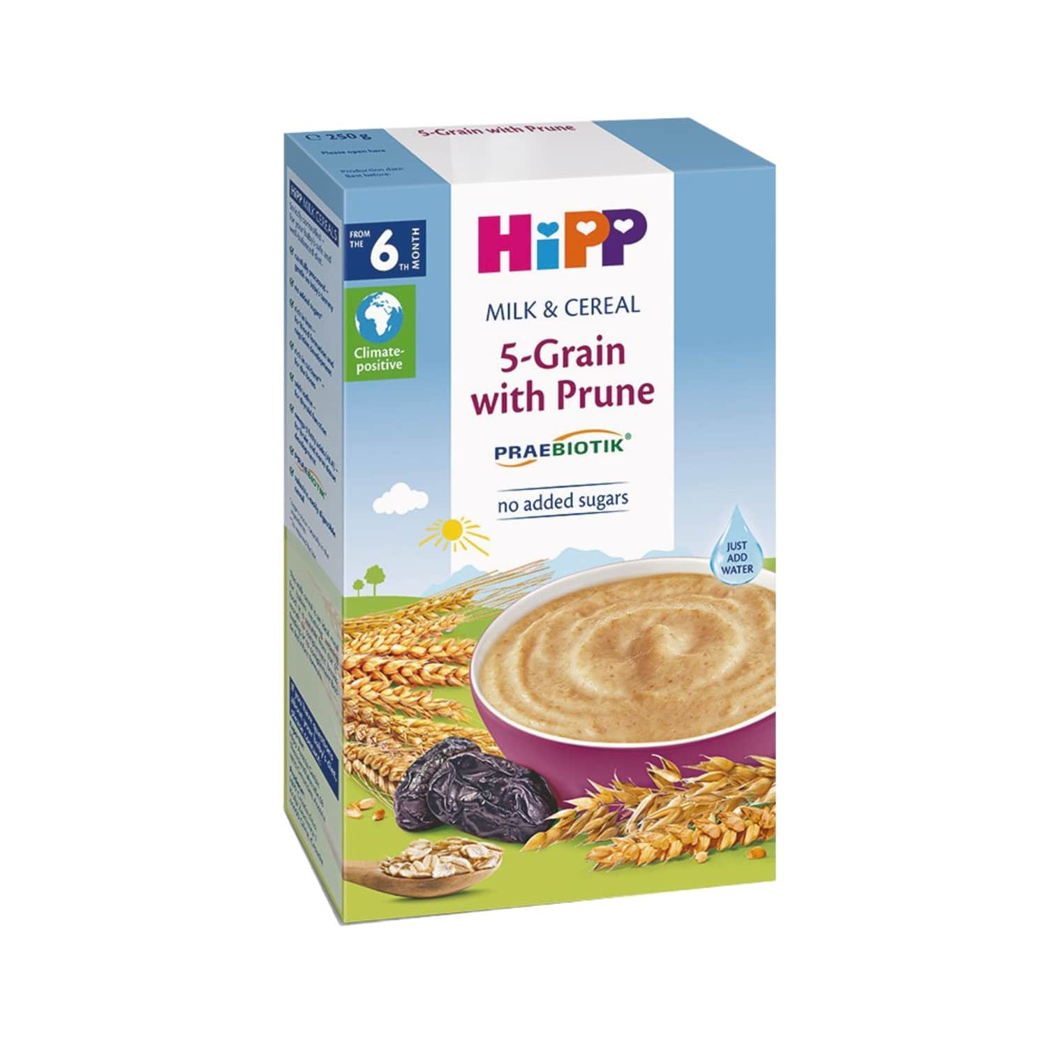 Pudrupul. Hipp piim-5vilja-ploom 6k 250g