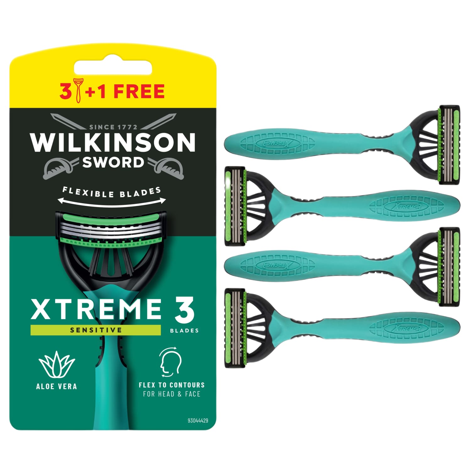 Raseerija Wilkinson Xtreme3 sensitive 4tk