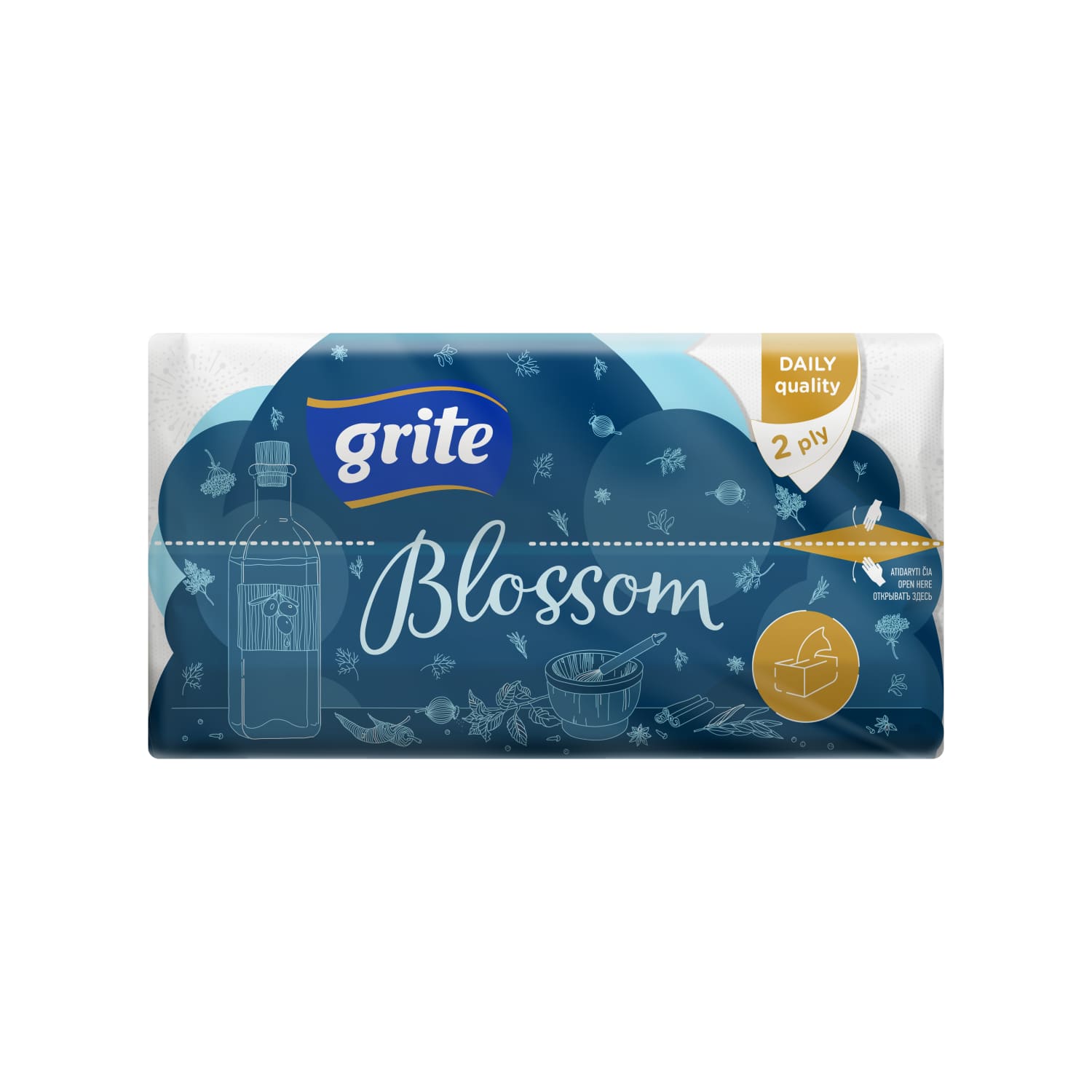 Salocītie dvieļi Grite Blossom 120gab