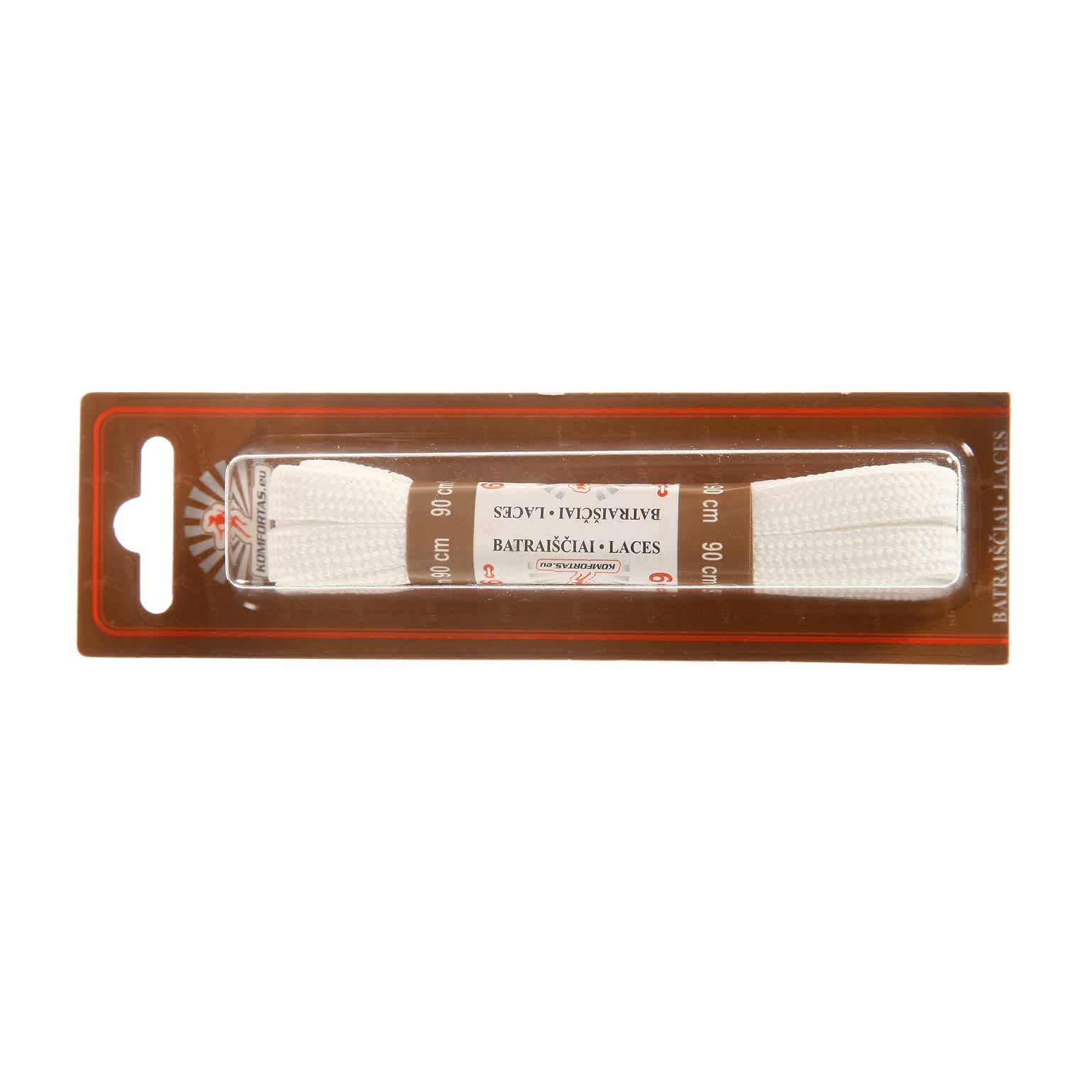 Batų raišteliai KOMFORTAS, balti, 90 cm