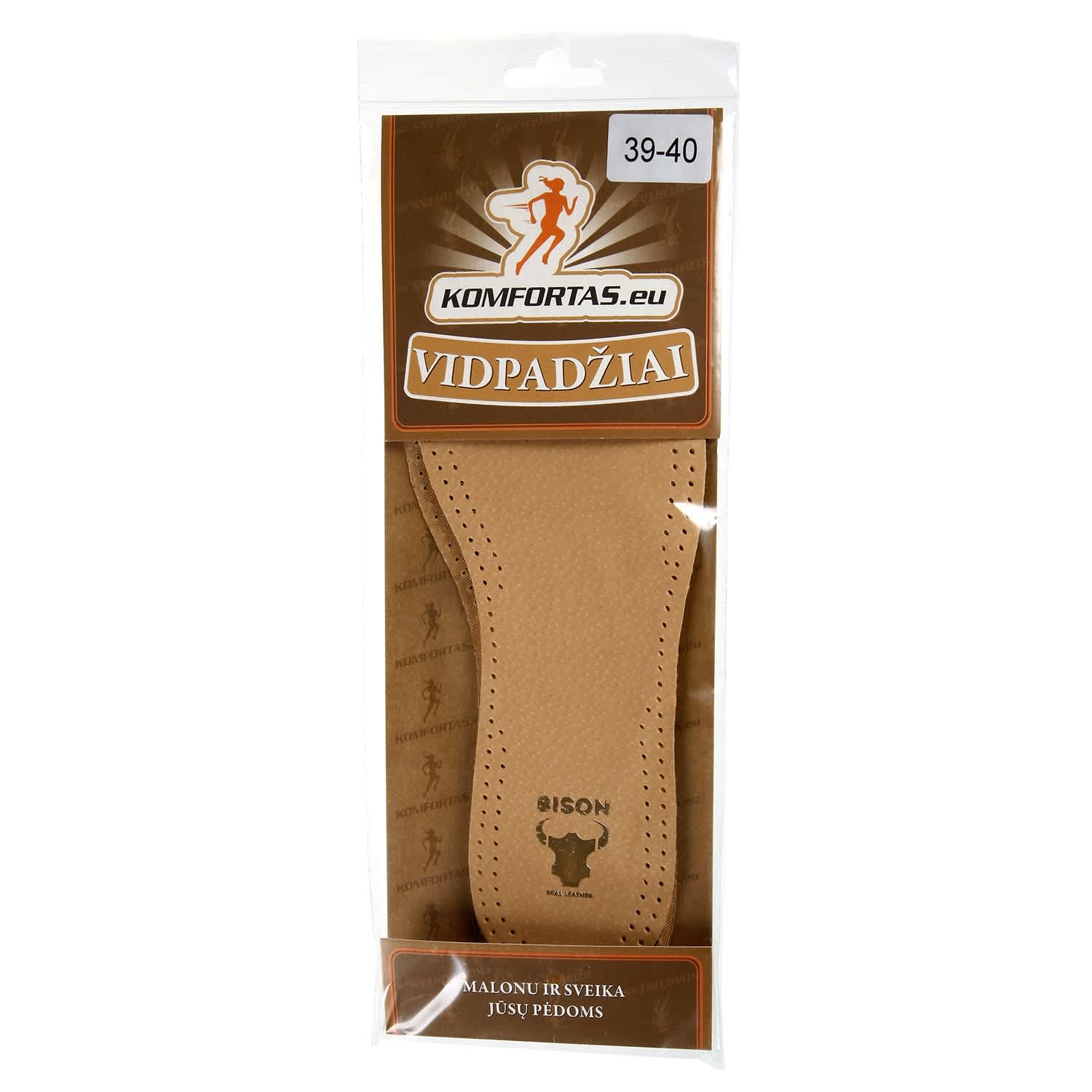 Ādas zoles Komfortas brūnas 39-40 W-01S