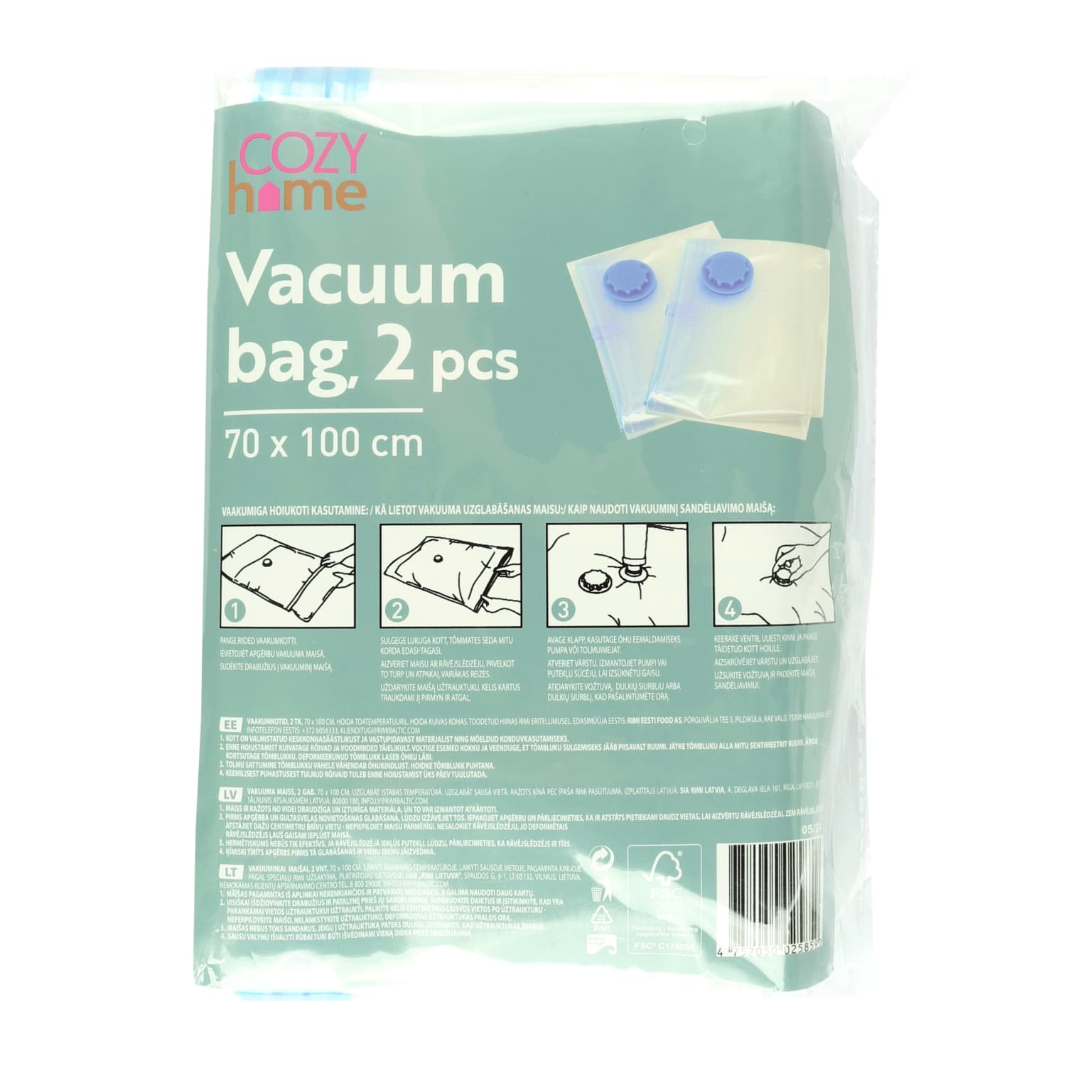 Vaakumkotid Cozy Home 100x70 cm, 2 tk