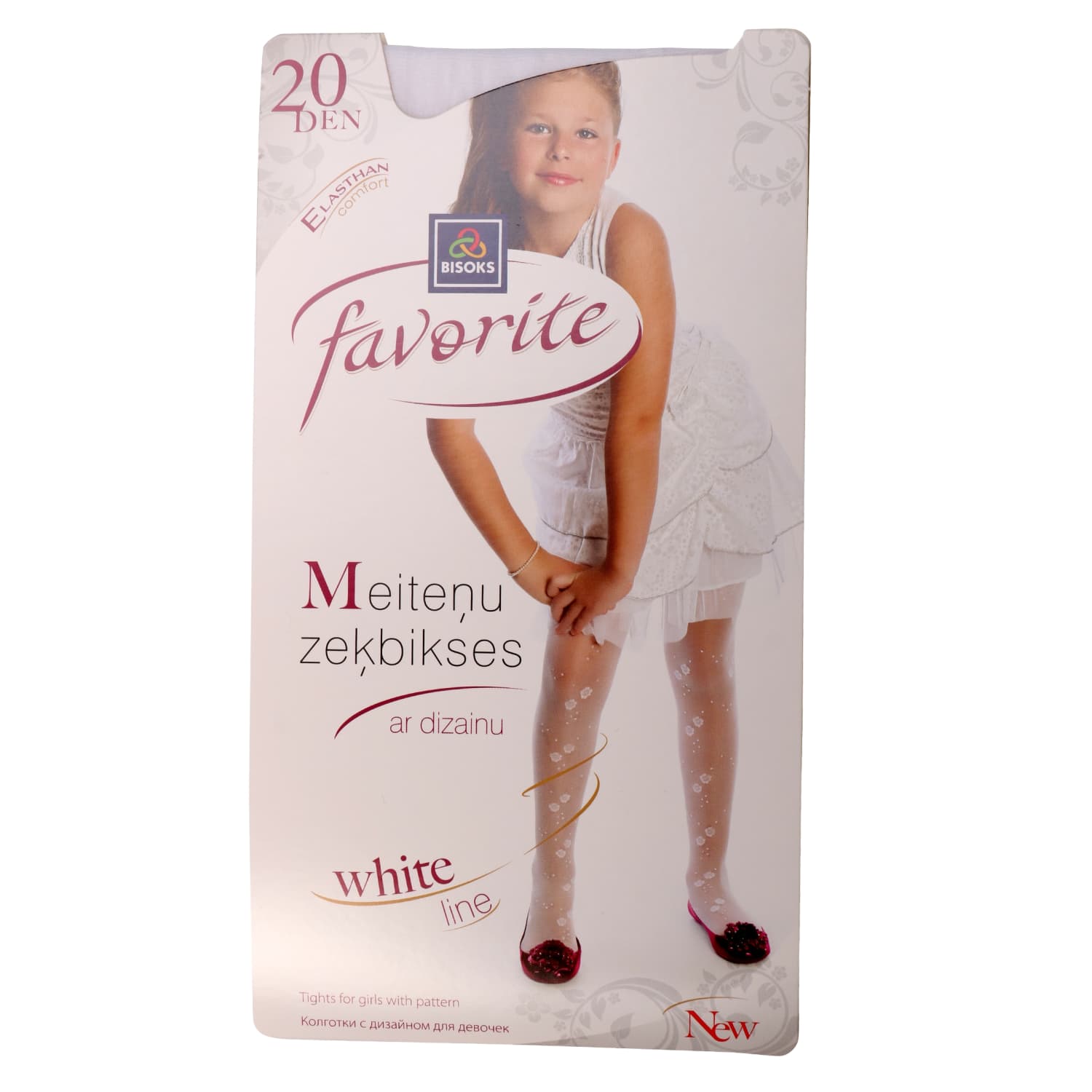 Bērnu zeķb Favorite 20d 51118 balts 5-6