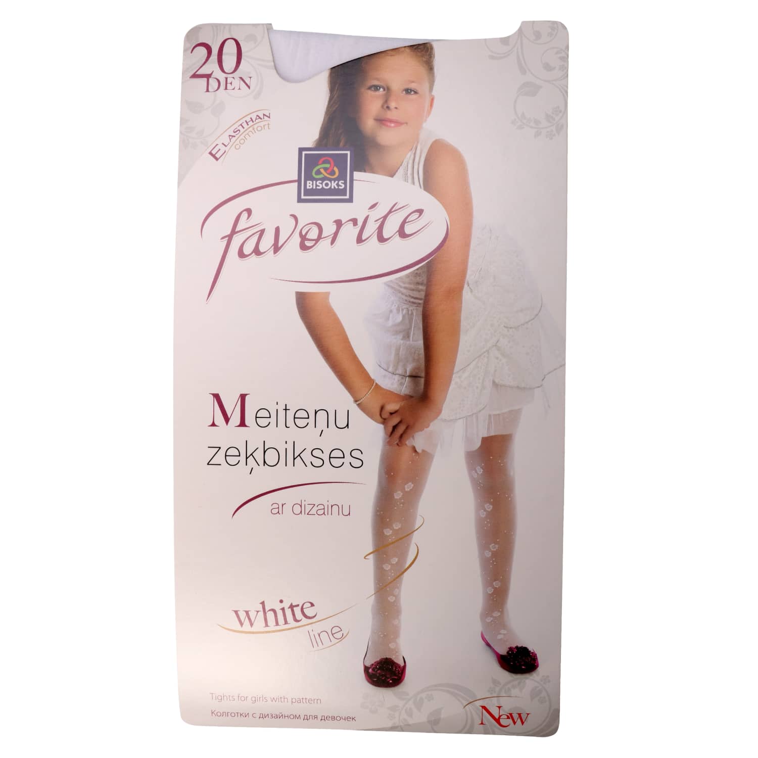 Bērnu zeķb Favorite 20d 51118 balts 9-10