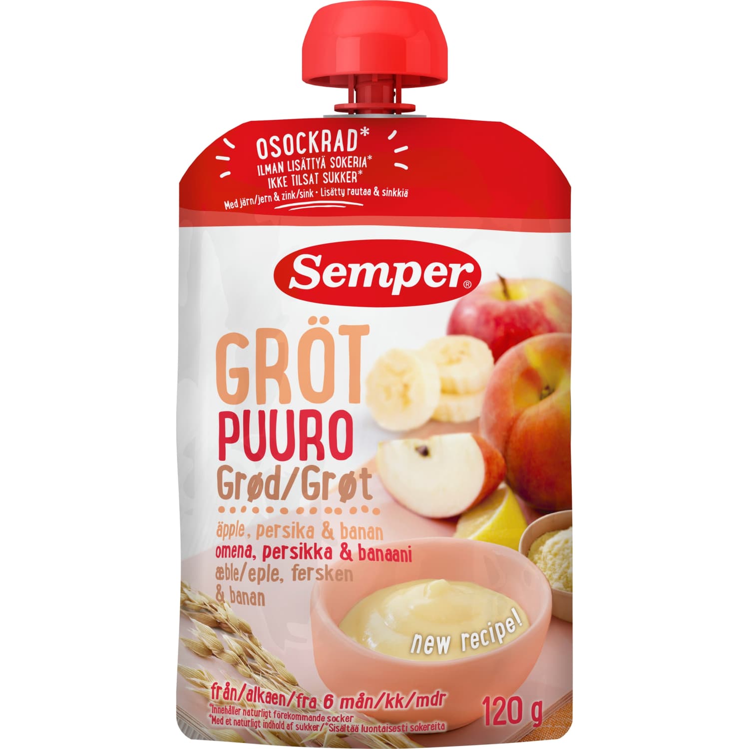 Kaera-riisipuder õun-virsik 6k 120g