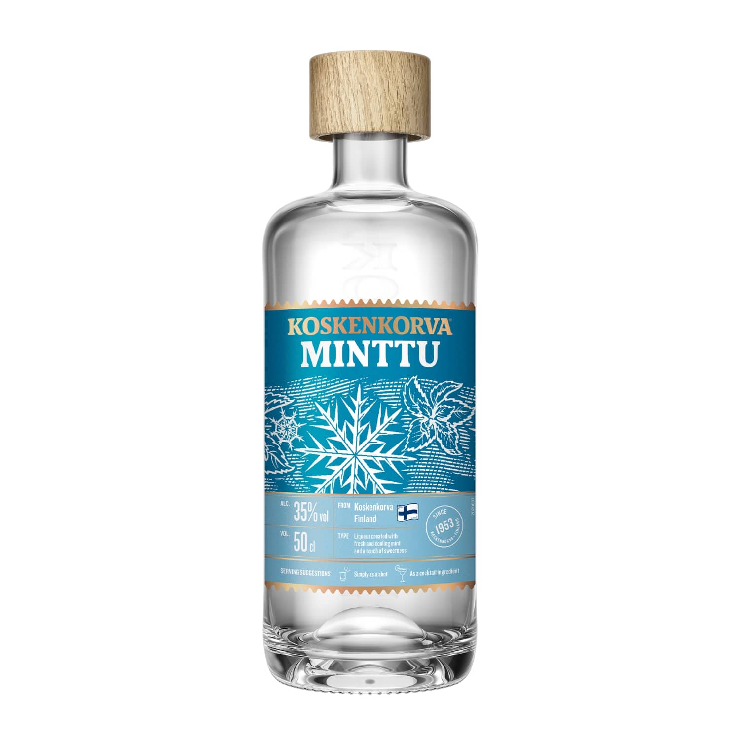 Liköör Koskenkorva Minttu 35% 0,5l klaas