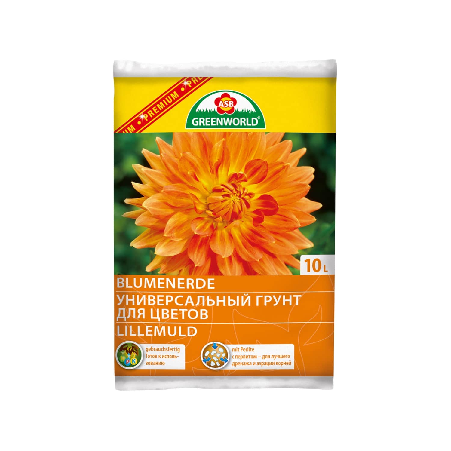 Universaalne muld lilledele Premium 10l