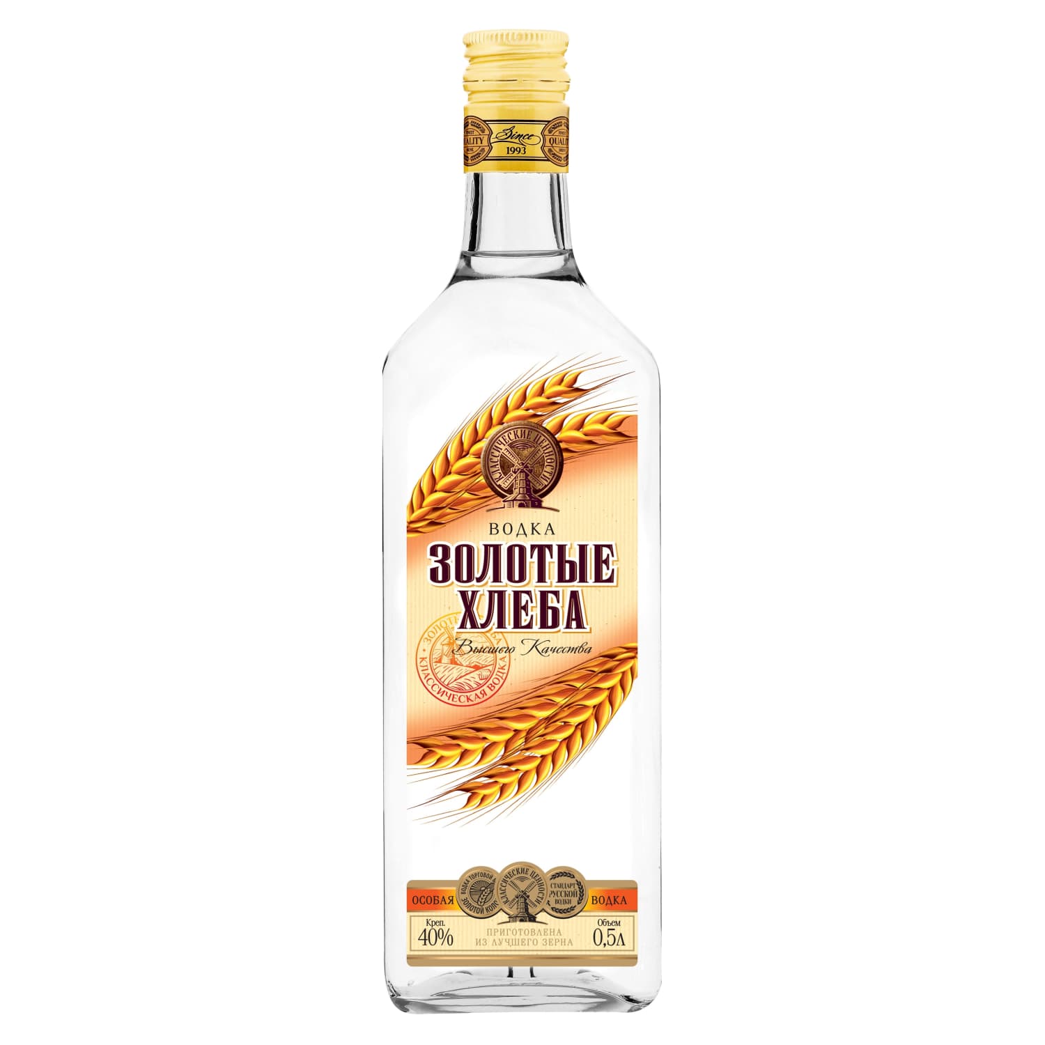 Degvīns Zolotie Hļeba 40% 0,5l