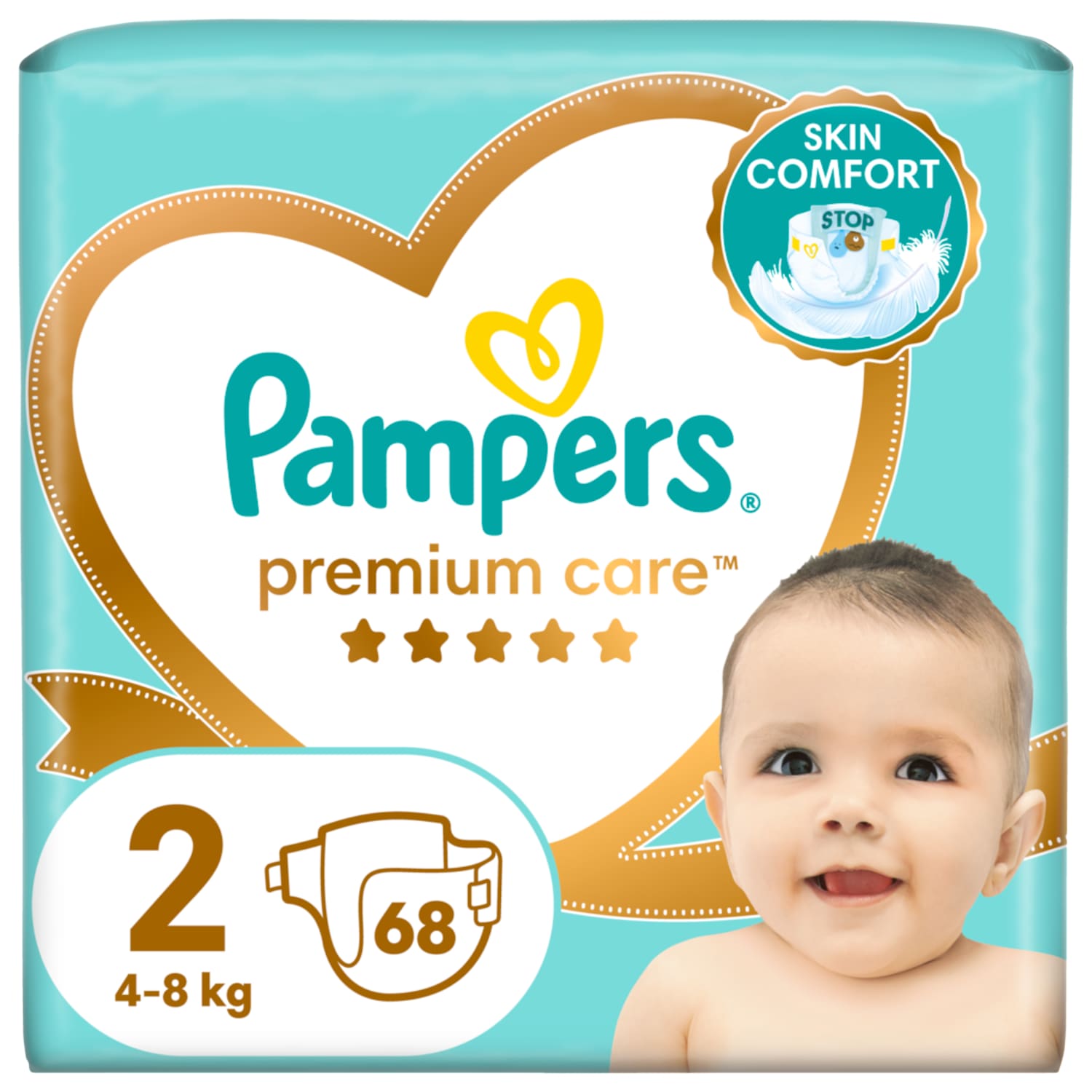 Sausk. PAMPERS PREMIUM CARE 2, 4-8kg, 68vnt.