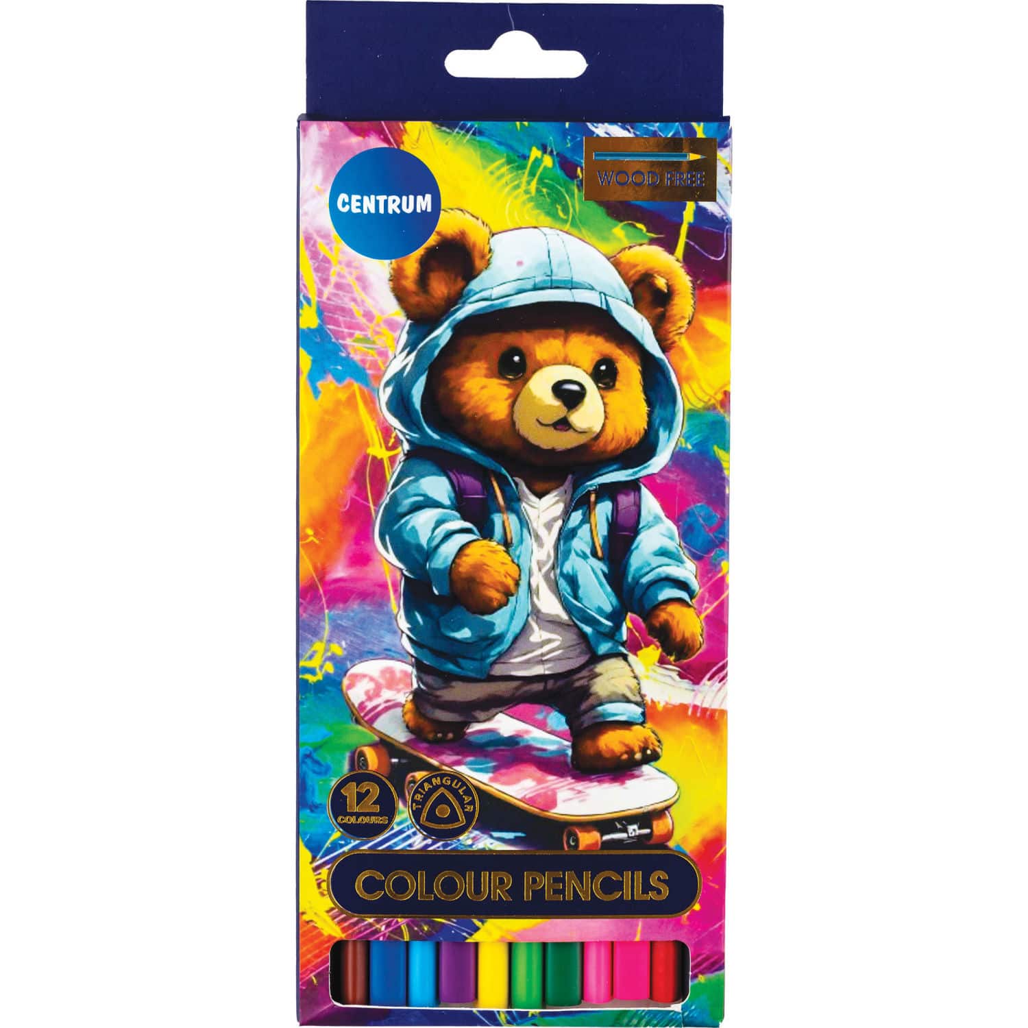 Spal. pieštukai plastikiniai CENTRUM, 12 vnt