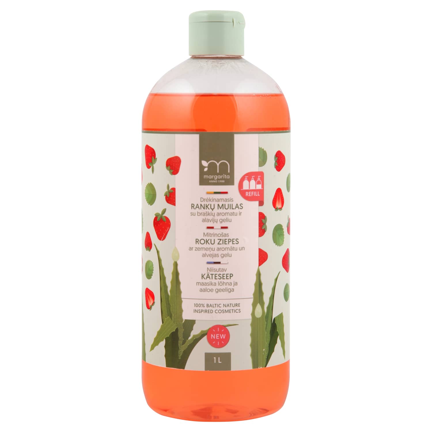 Rankų muilas su braškių aromatu MARGARITA, 1l