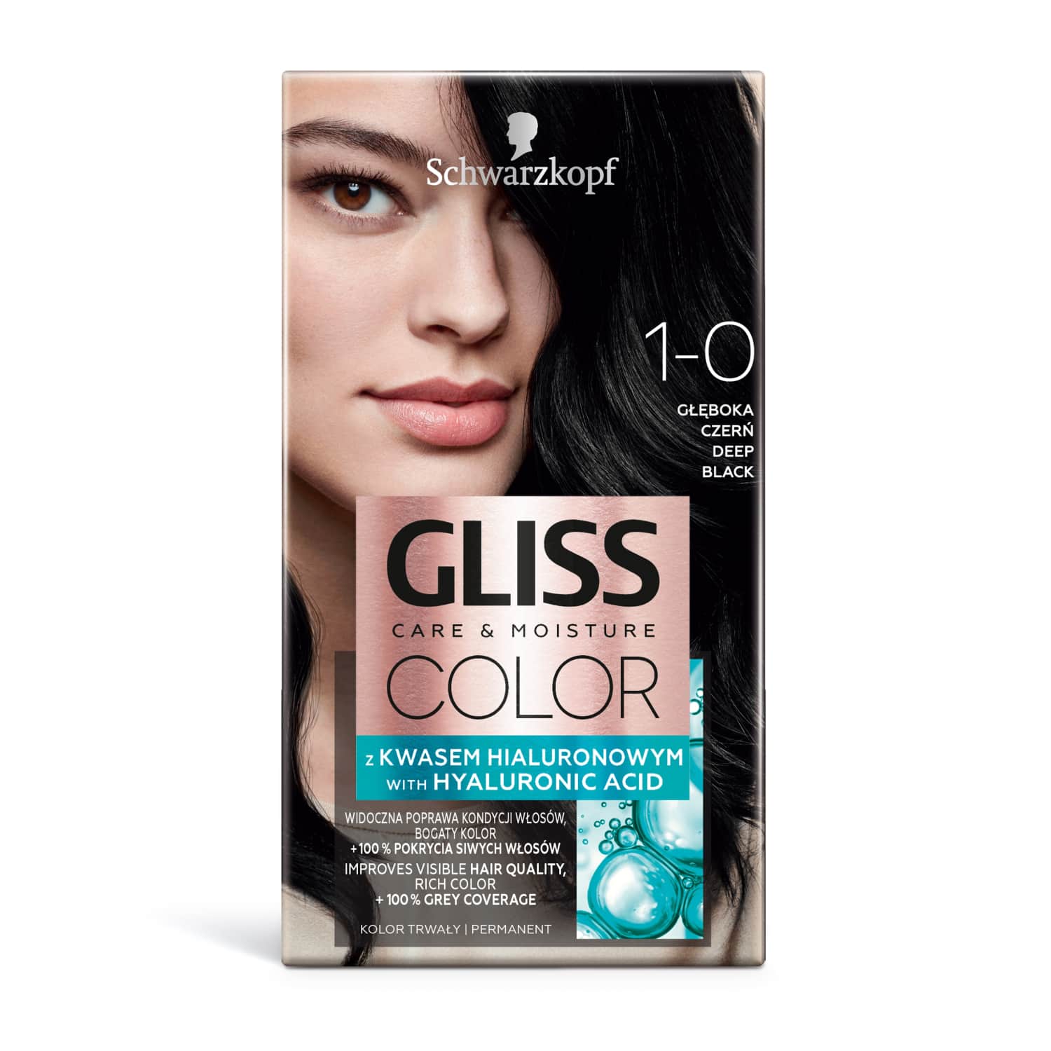 Matu krāsa Gliss Color 1-0 dziļi melns