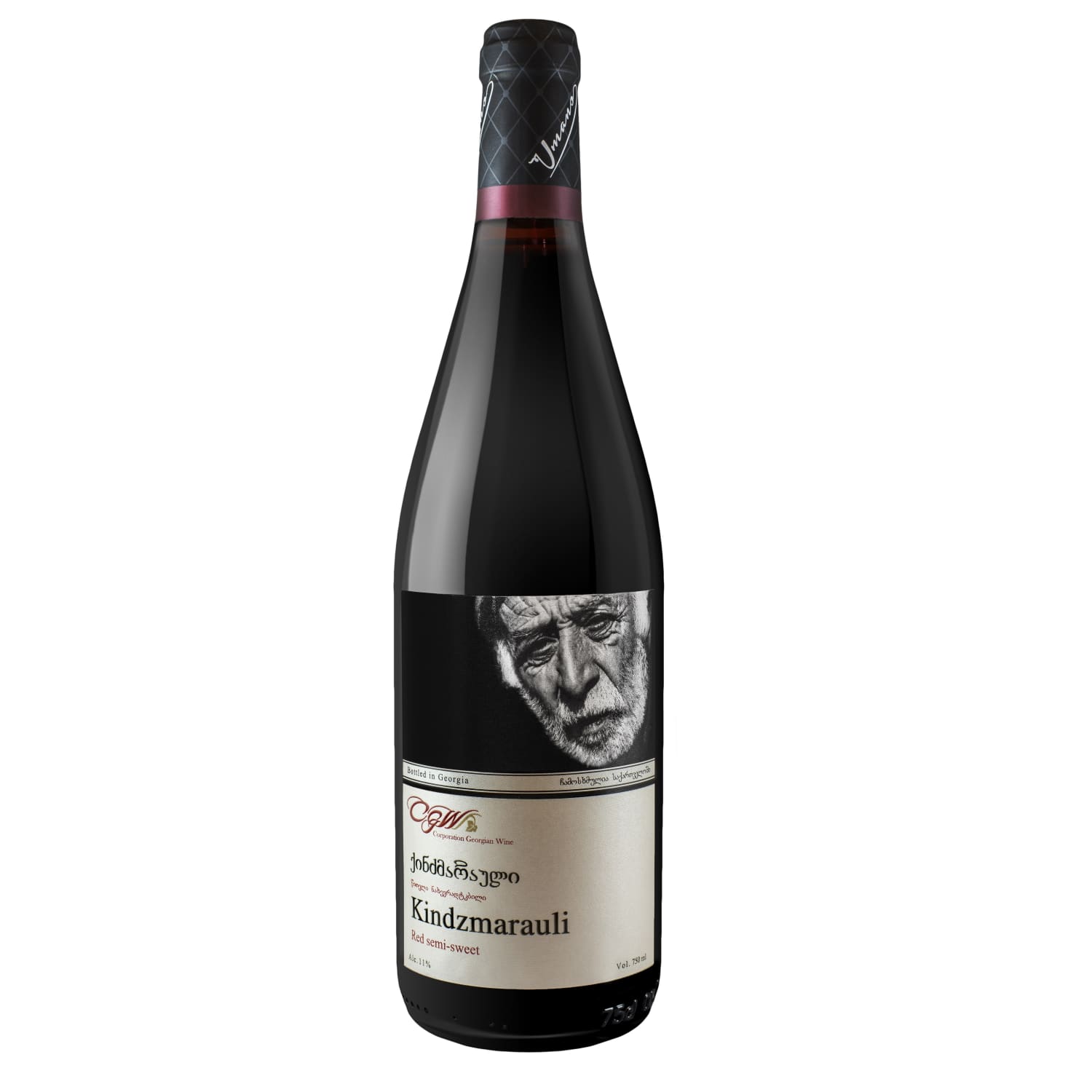 Raud.pus.sald. vynas UMANO KINDZMARAULI,0,75l