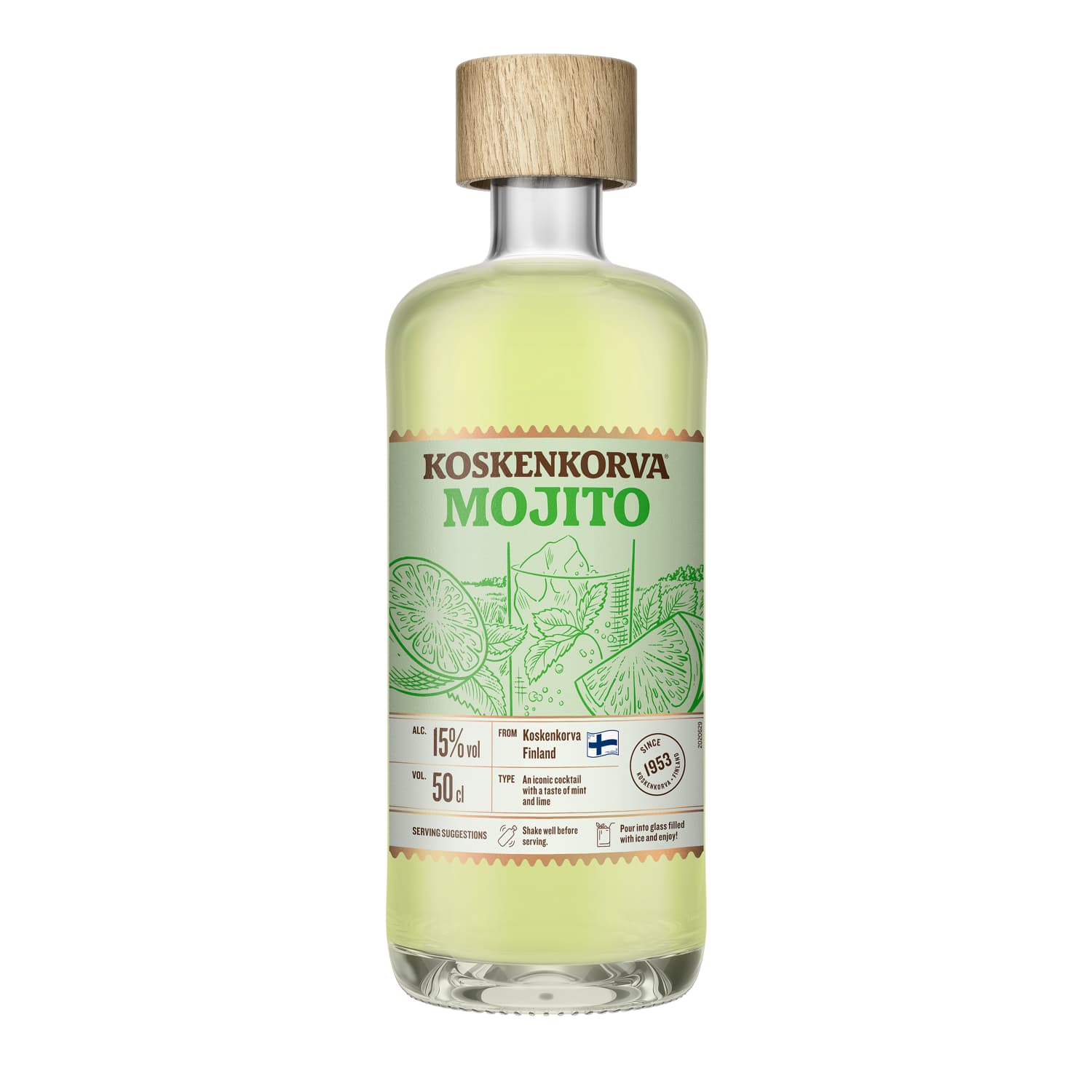 KOSKENKORVA MOJITO LIME&MINT, 15%, 0,5 l