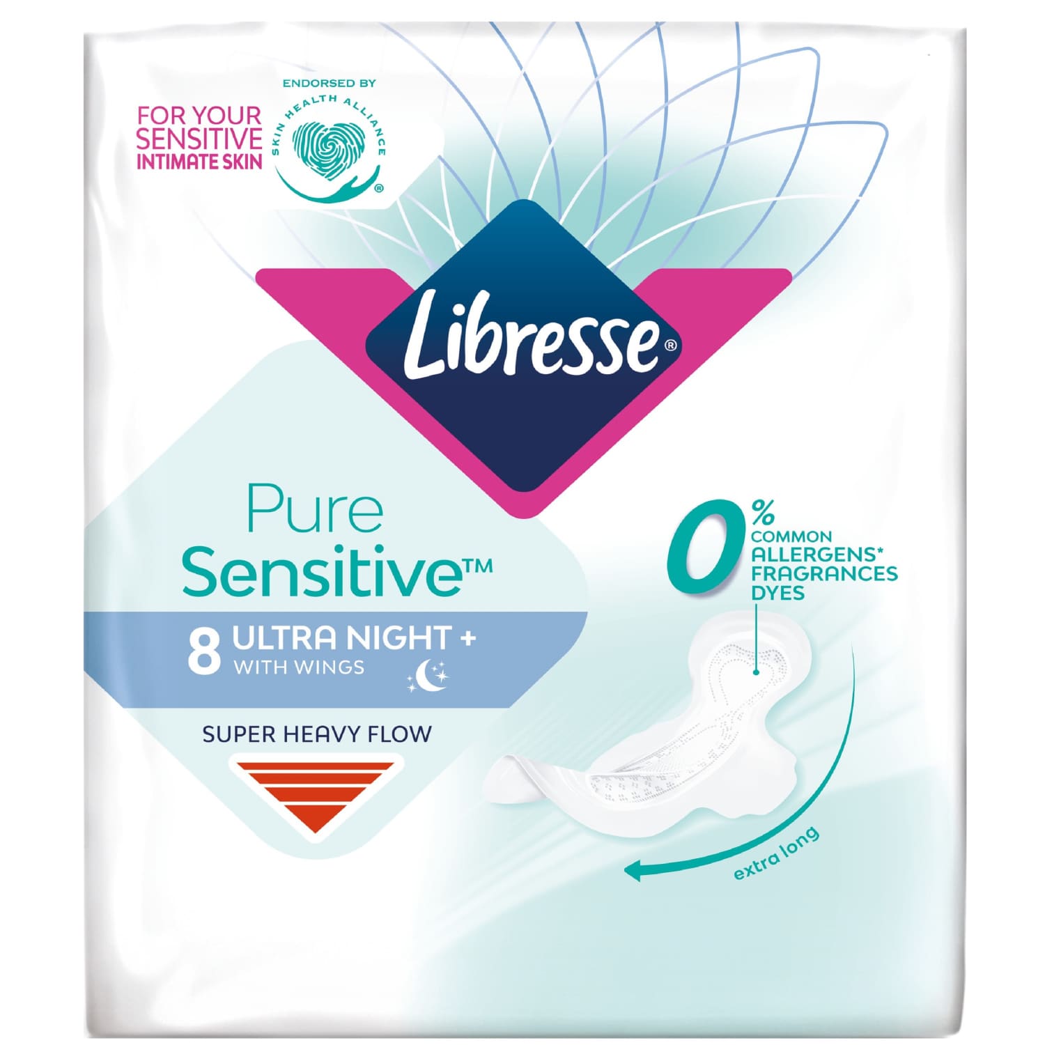 Hig.pak. Libresse Pure Sens. Night, 8 gb