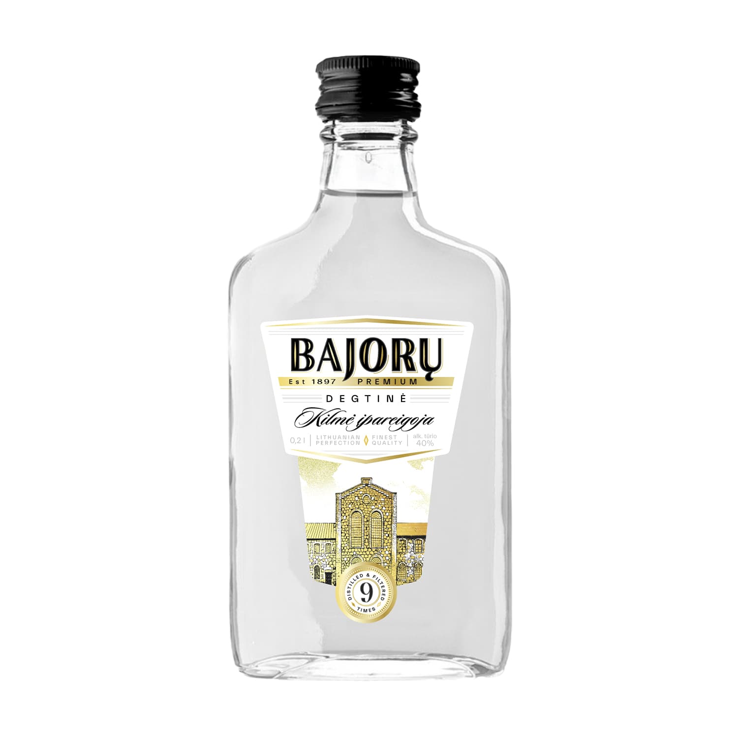 Degtinė BAJORŲ PREMIUM, 40 %, 0,2 l