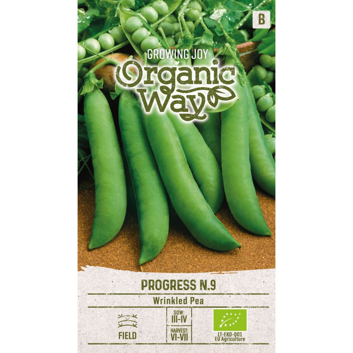 Sēklas ORGANIC WAY Zirņi šķautņainie