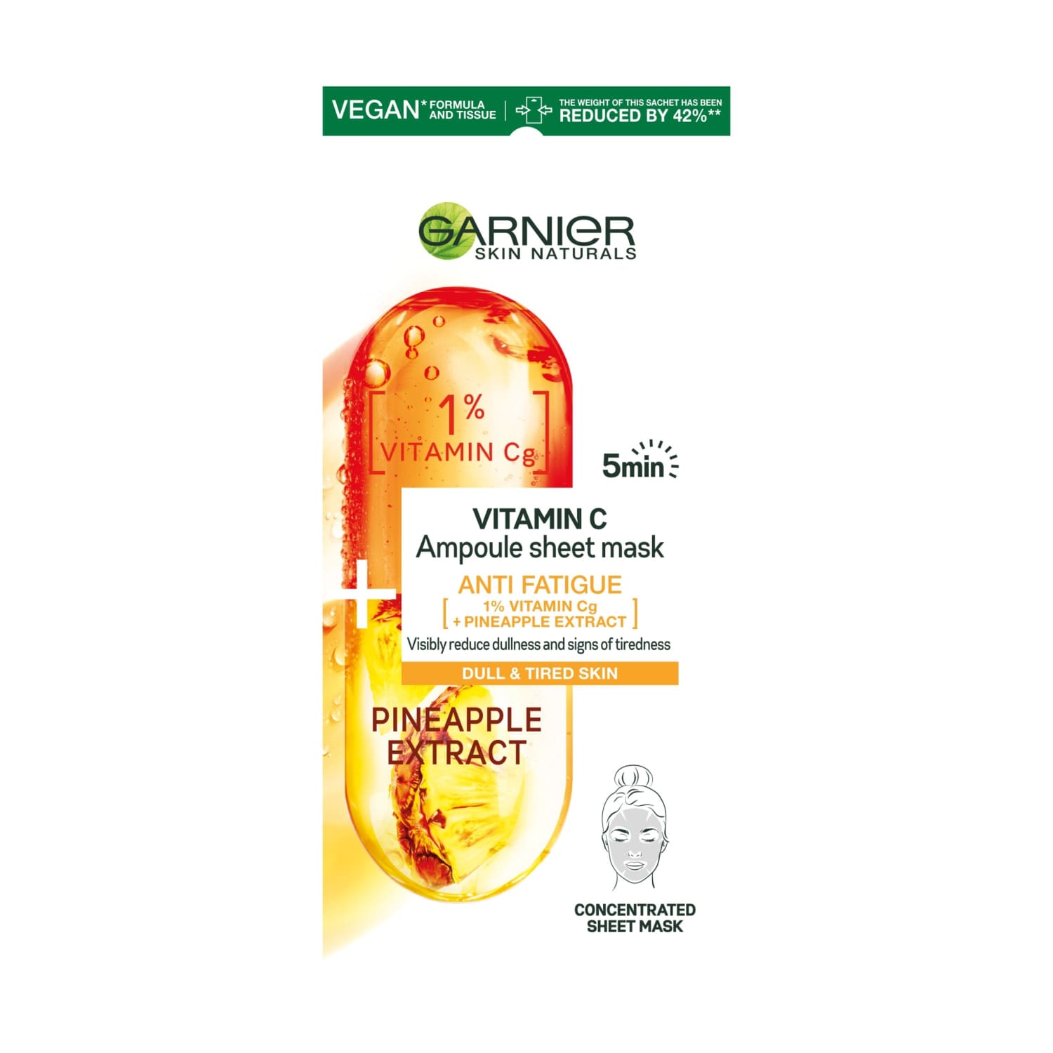 Ampulu maska Garnier, pret noguruma paz. 15g