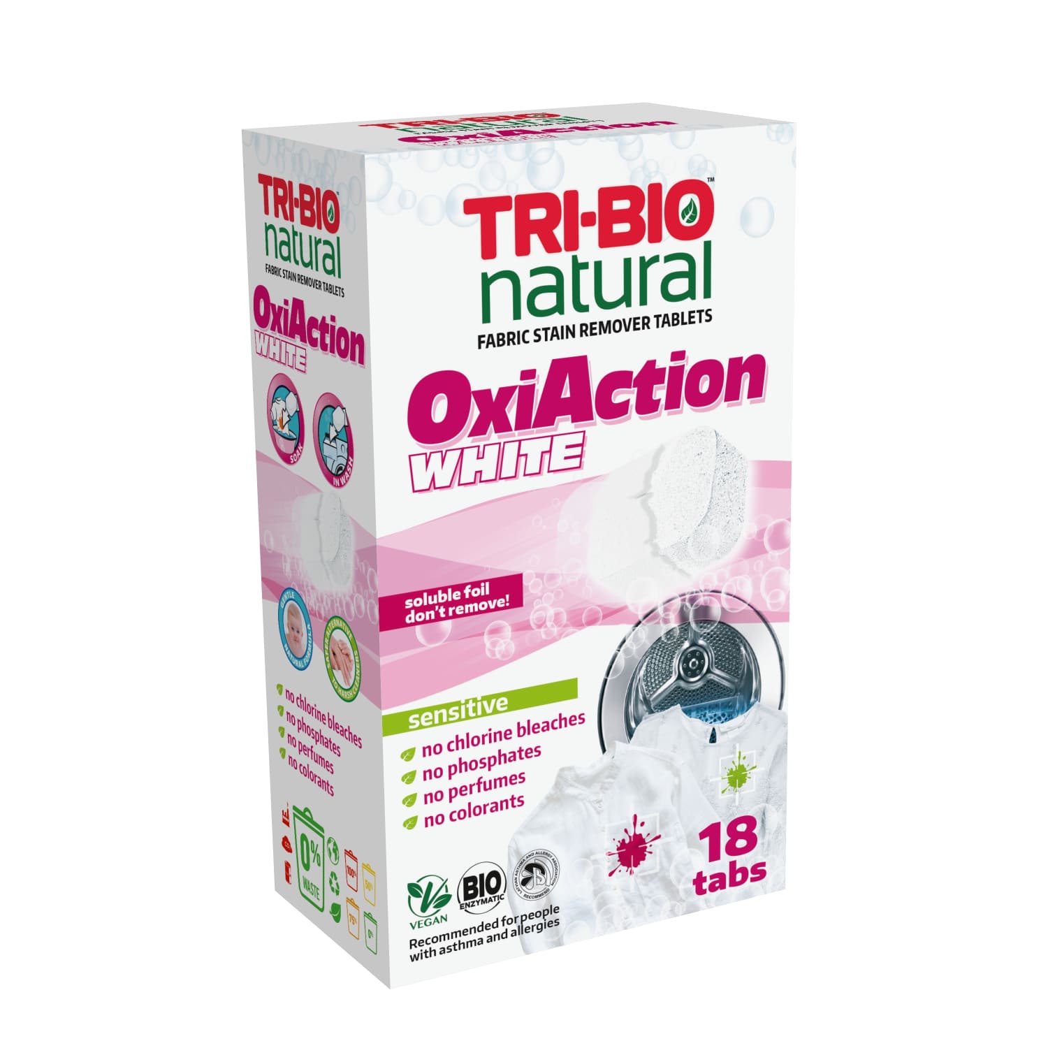 Pl.eem. Tablet. Tri-Bio Oxi-action White 18tk
