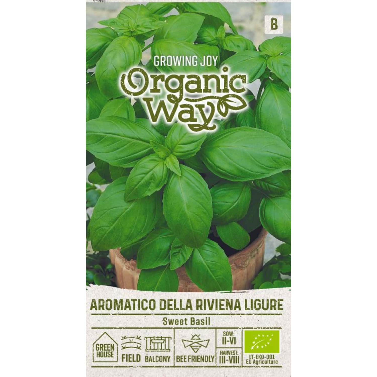 Sēklas ORGANIC WAY Baziliks
