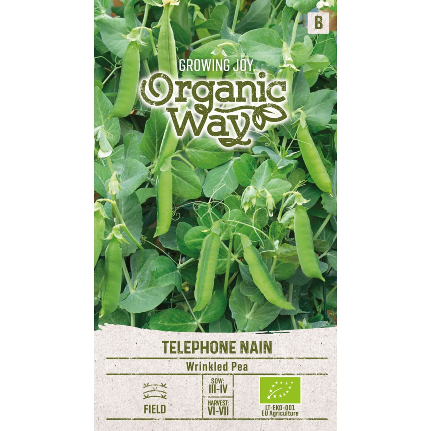 Sēklas ORGANIC WAY Zirņi šķautņainie