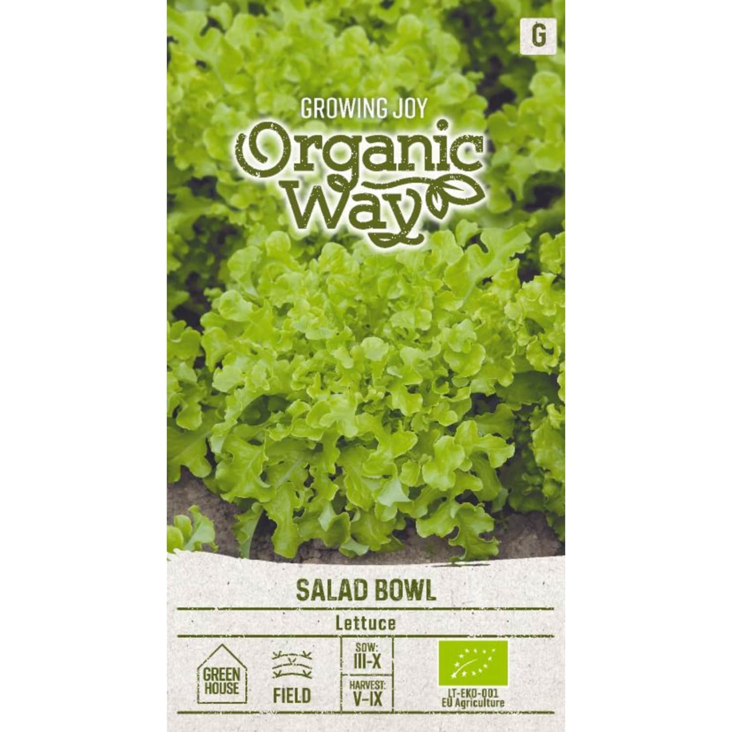 Sēklas ORGANIC WAY Salāti dārza
