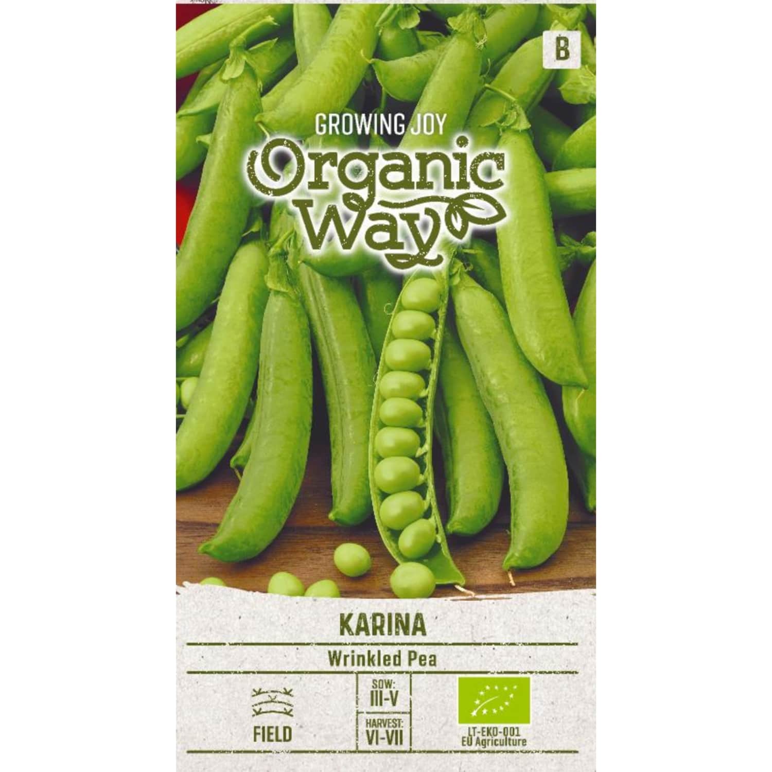 Sēklas ORGANIC WAY Zirņi šķautņainie