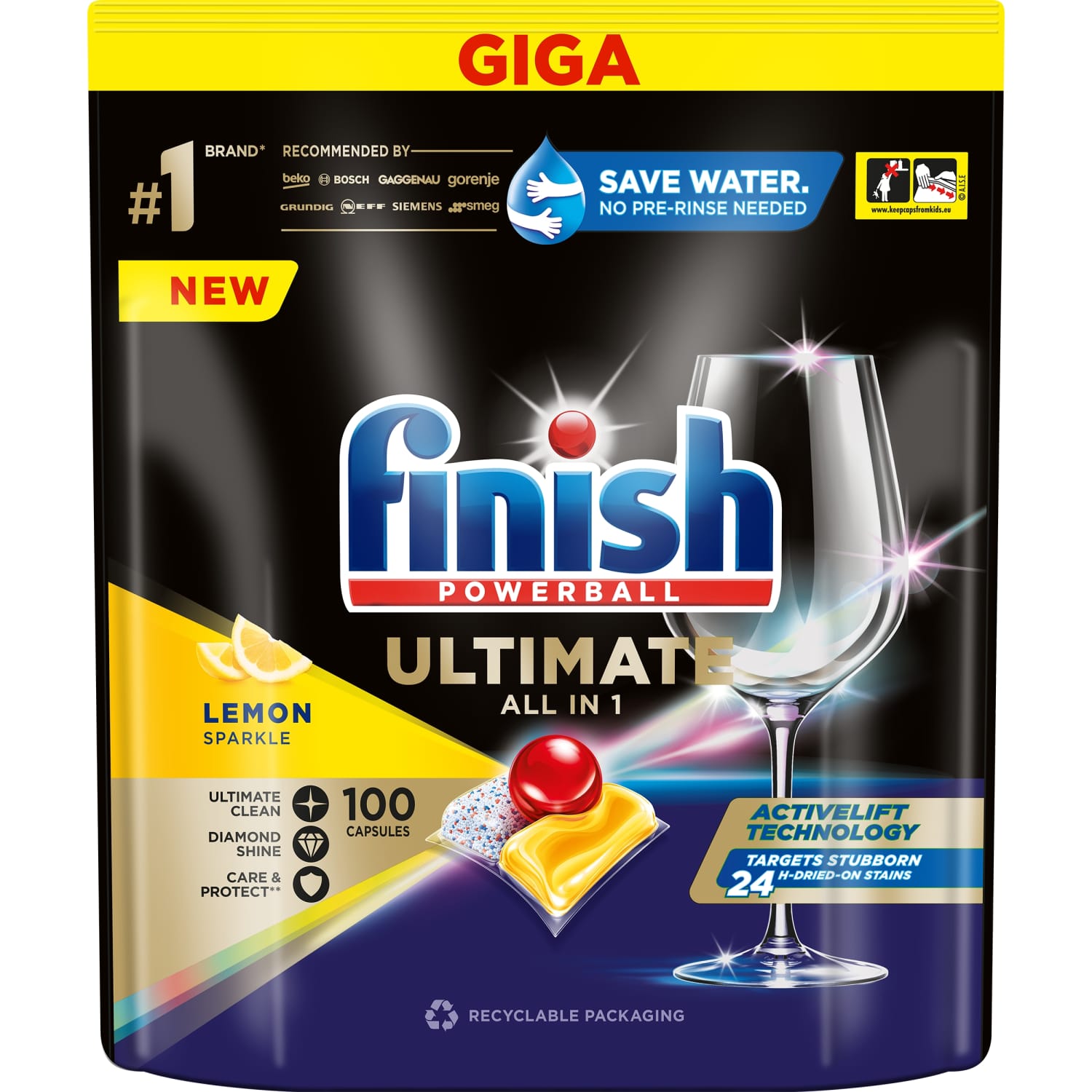 Tr.mazg.maš.tab.Finish Ult. AIO Lemon 100gab.