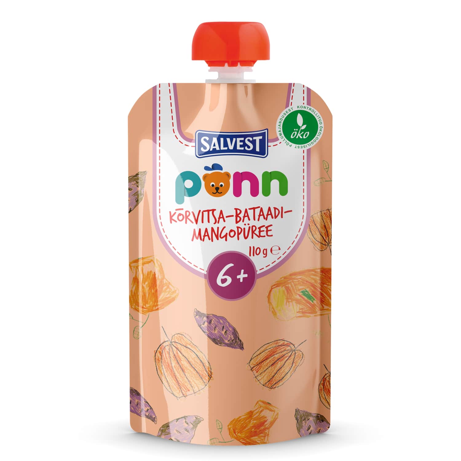 Öko Kõrvitsa-bataadi-mangopüree