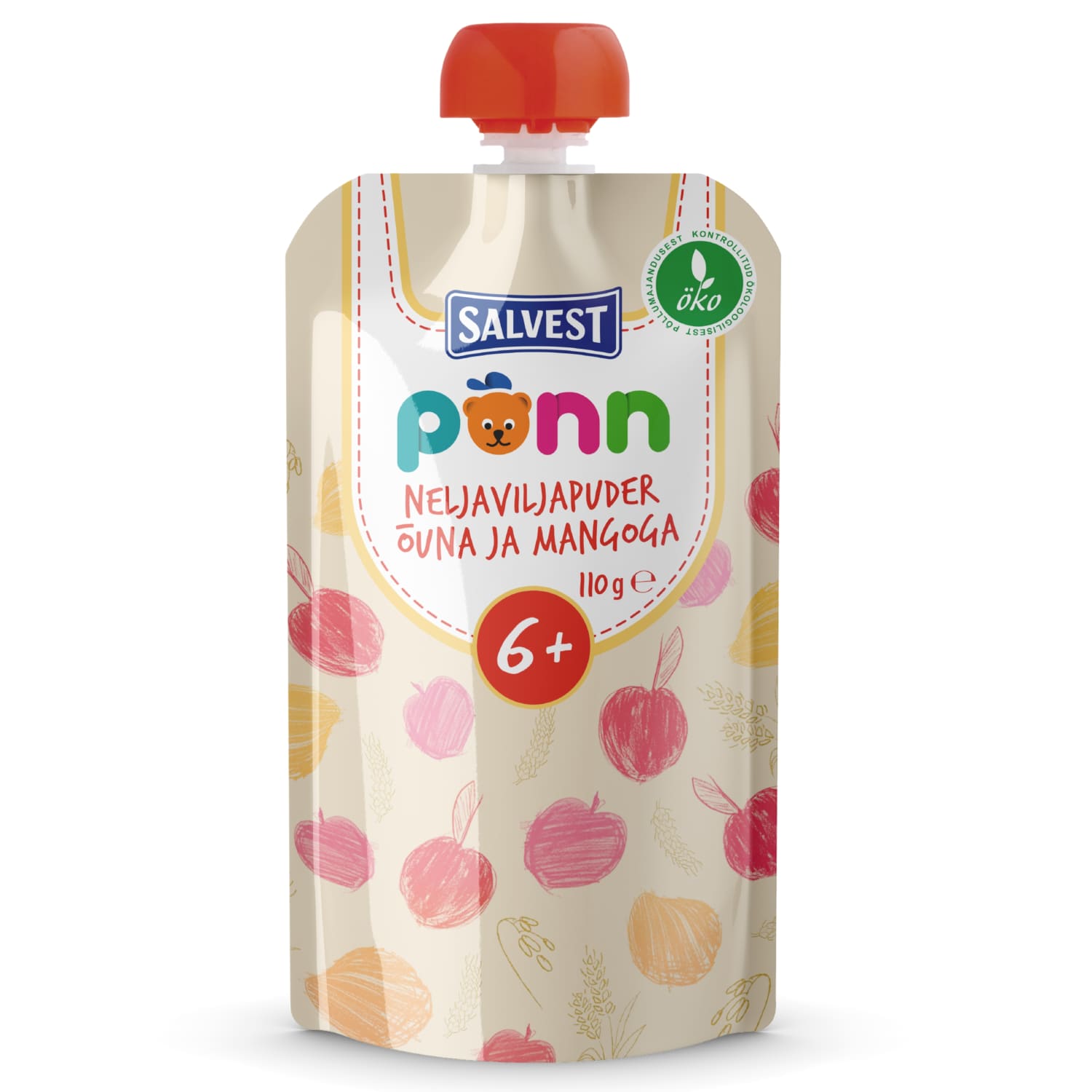 Neljaviljapuder õun-mango Põnn öko 6k 110g