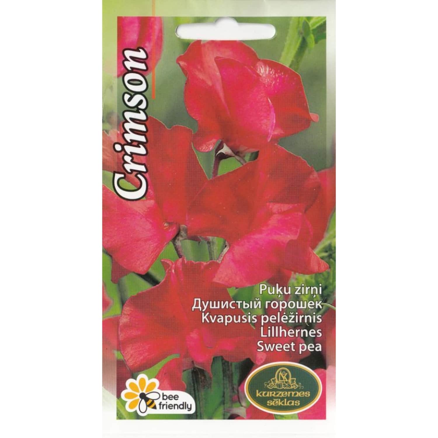 Puķu zirņi Crimson Kurzemes sēklas