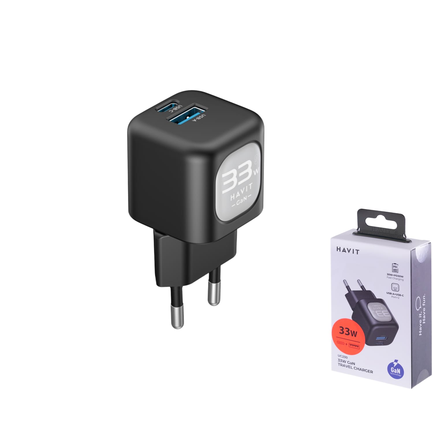 Kiirlaadija Havit A+C 33W Dot