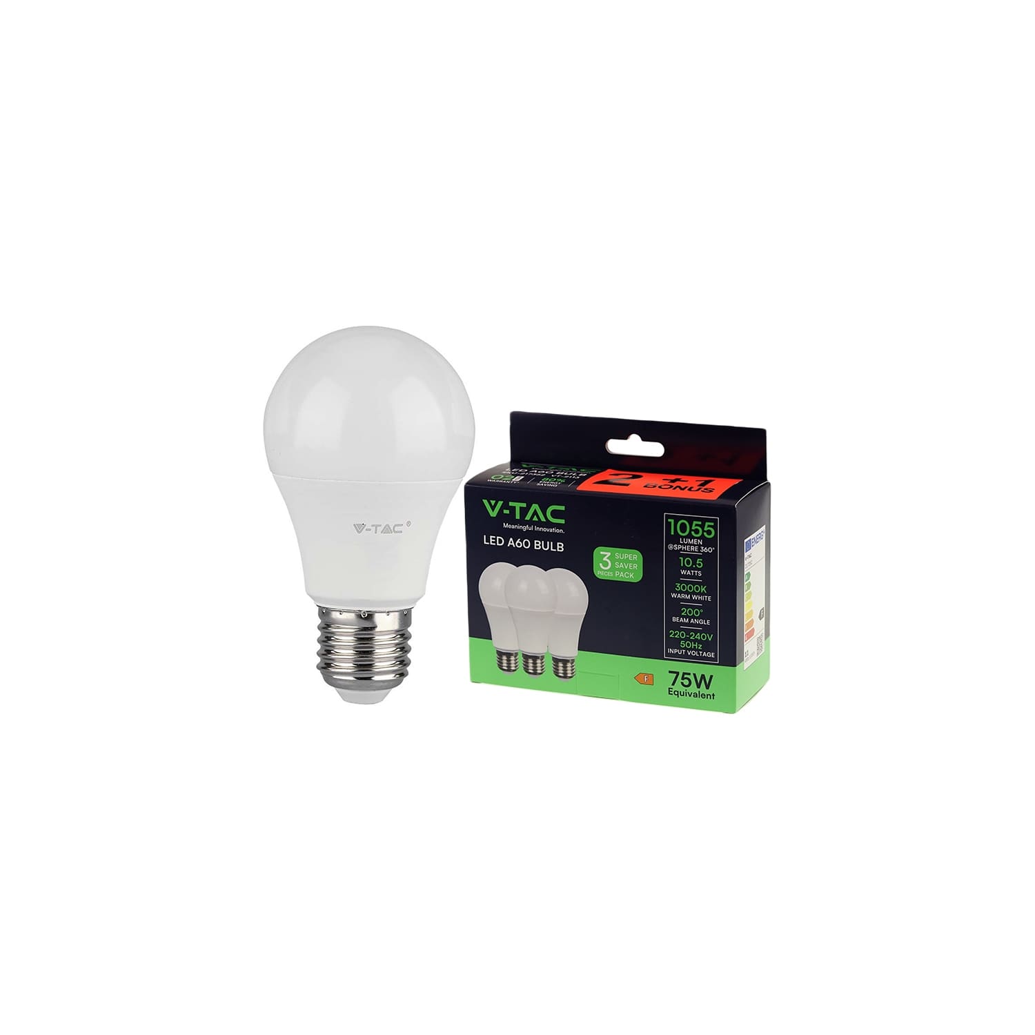 LED spuldze*2+1e27/1055lm/10.5w Vtac2113