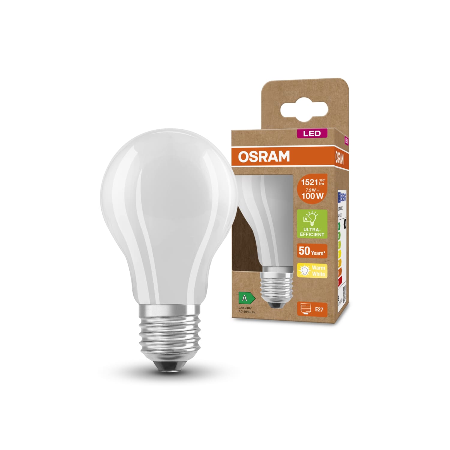 LED spuldze Osram cla100 7,2w 830k e27