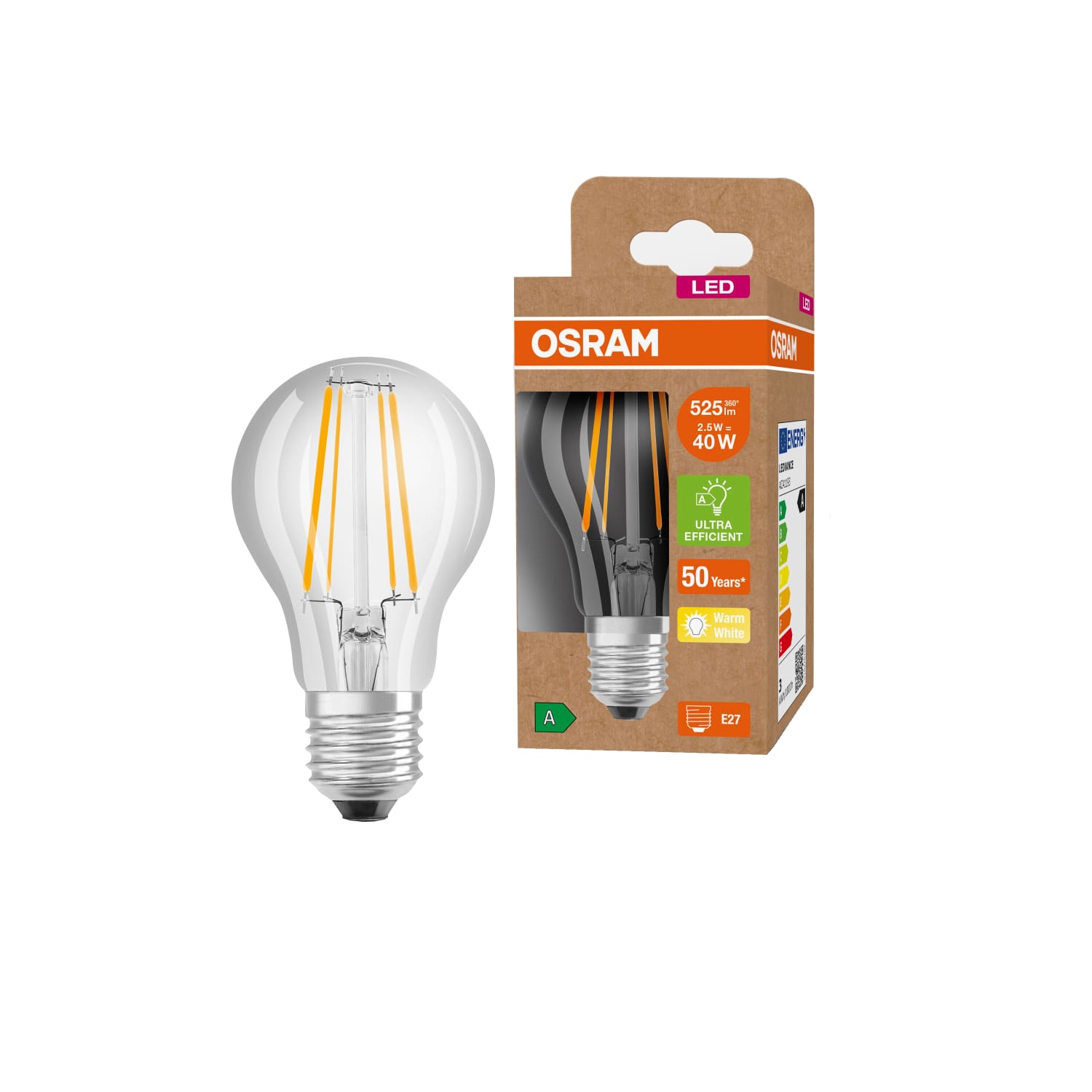 LED lamp Osram cla40 2,5w 830k e27