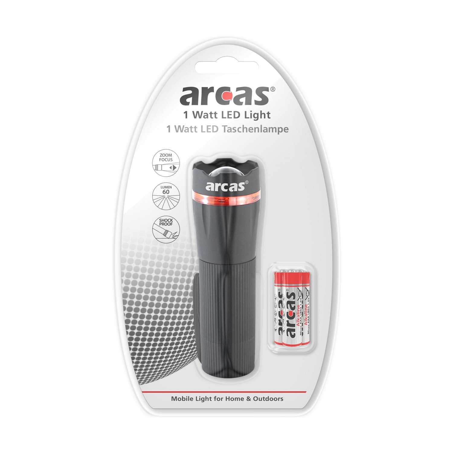 Lukturis Arcas 1Watt Zoom LED +3AAA