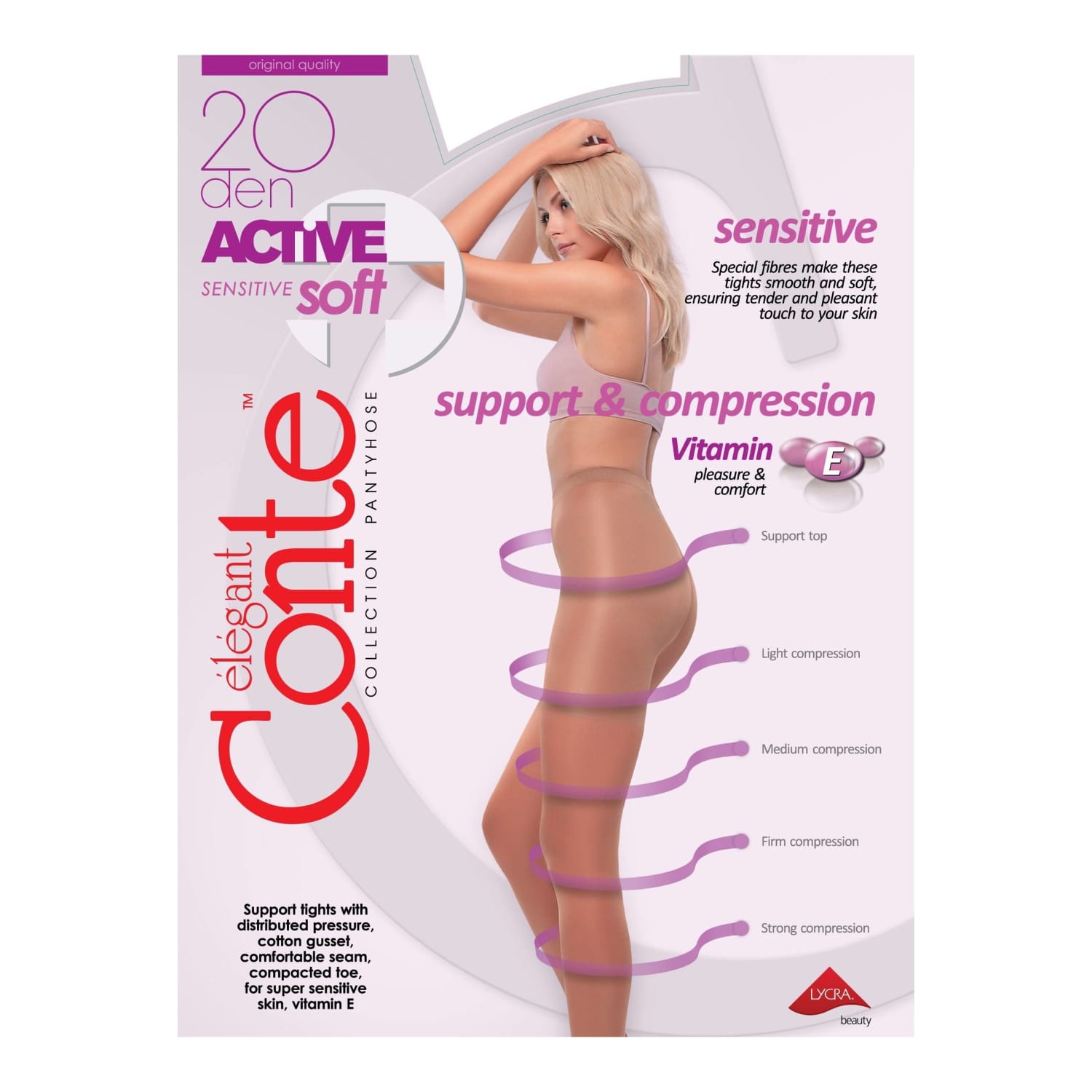 Zeķubikses Conte Active Soft20 Nat 5 20d