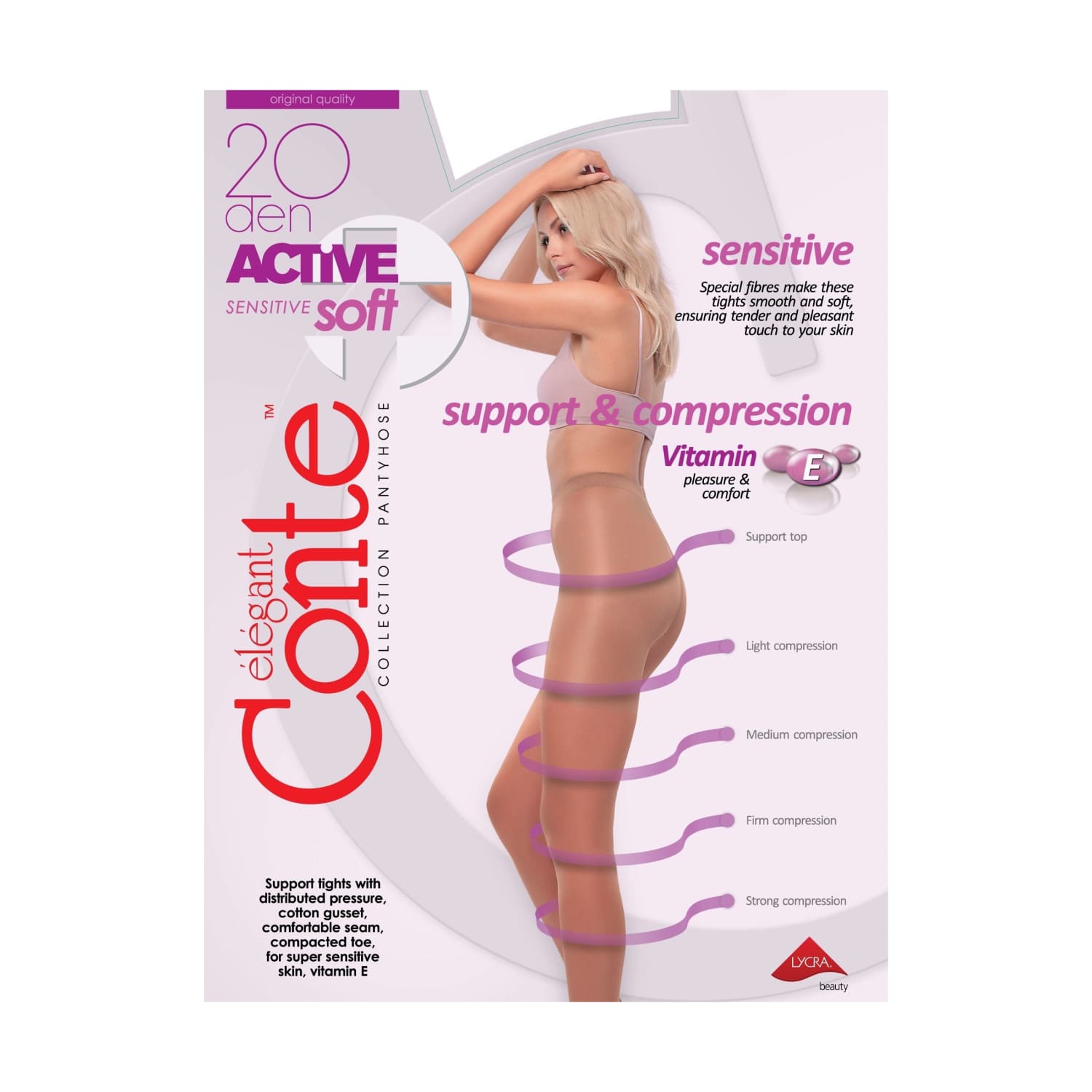 Zeķubikses Conte Active Soft20 Nat 4 20d