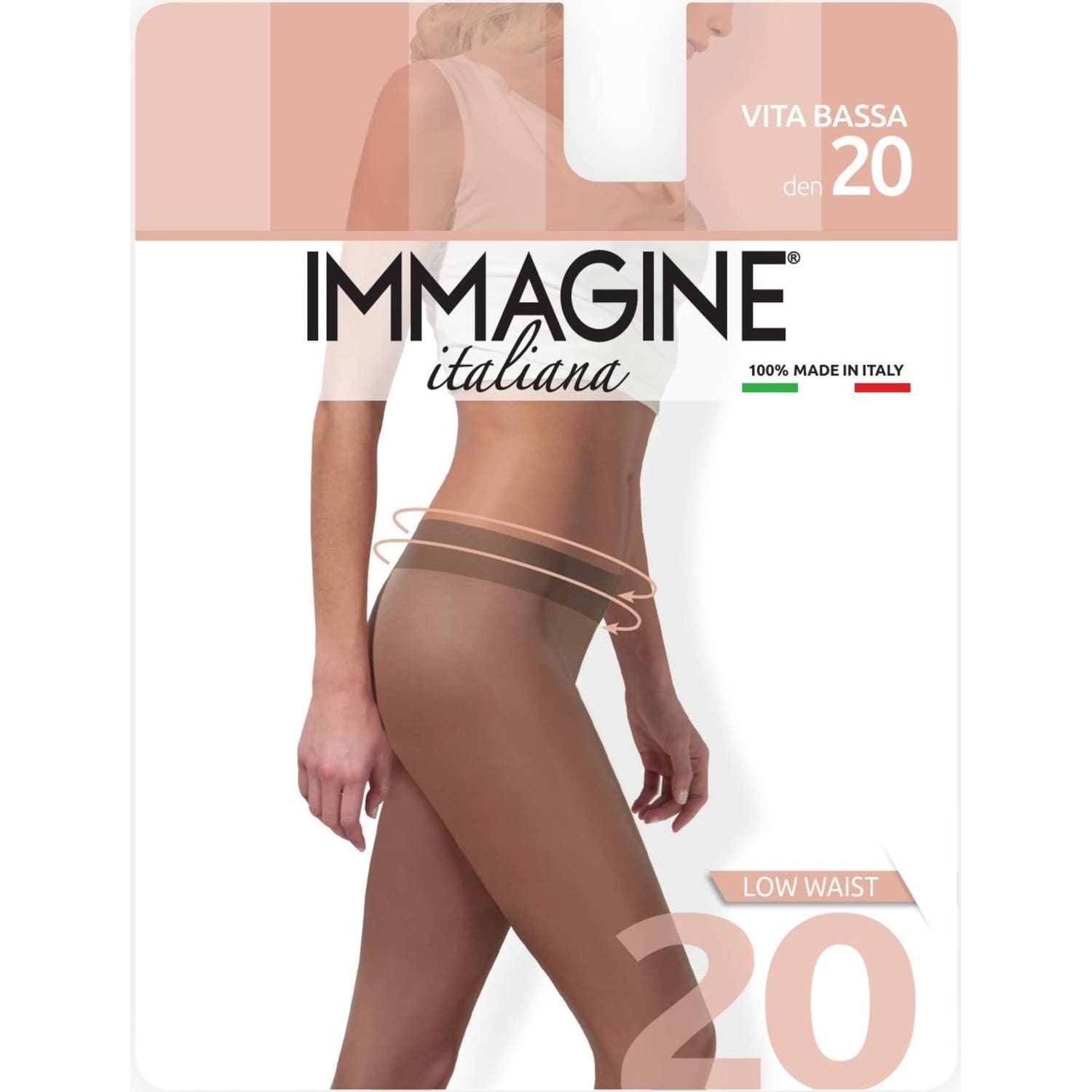 Siev. zeķub. Immagine vita bassa 20d nero 2