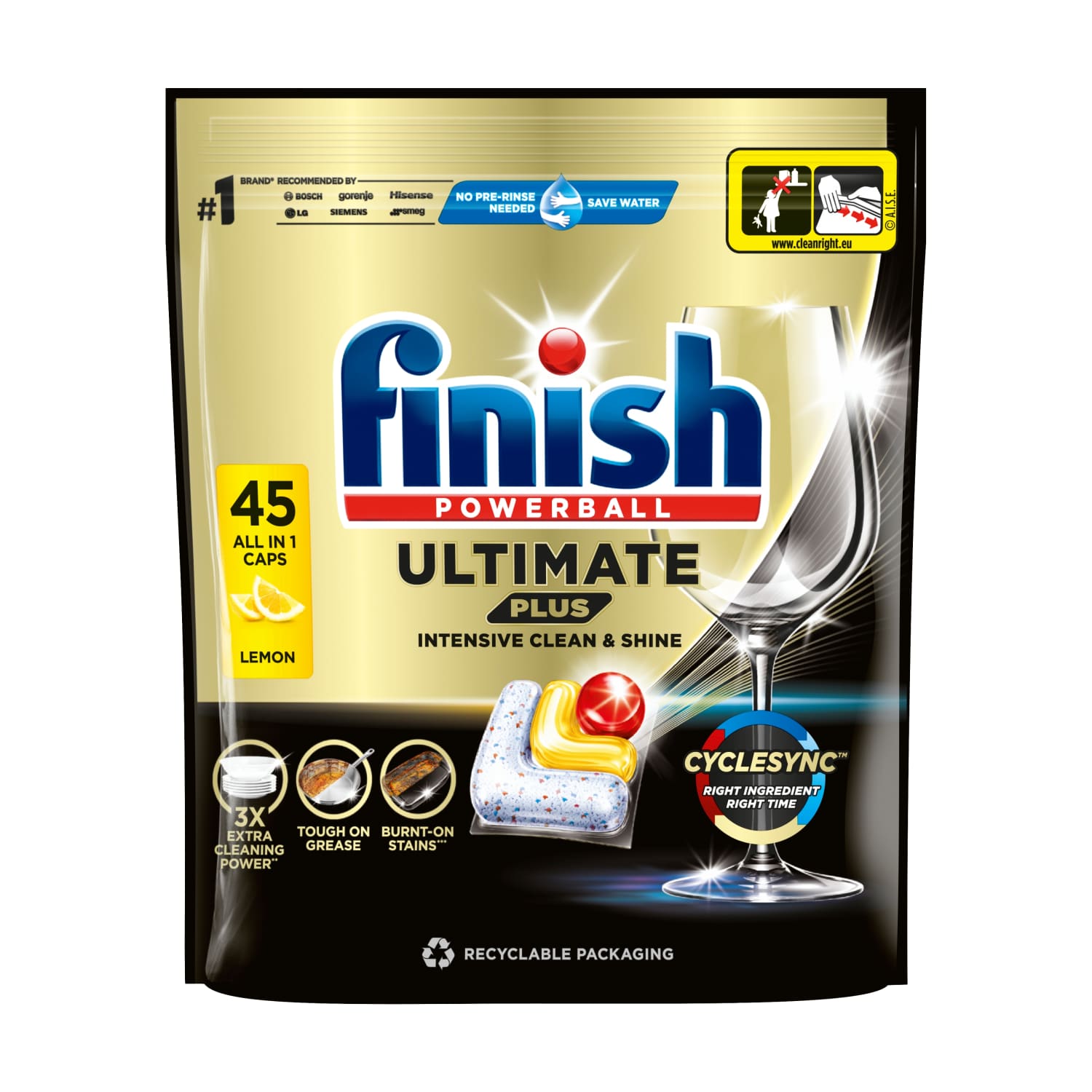 Nõude.kapslid Finish Ultimate Lemon 45tk