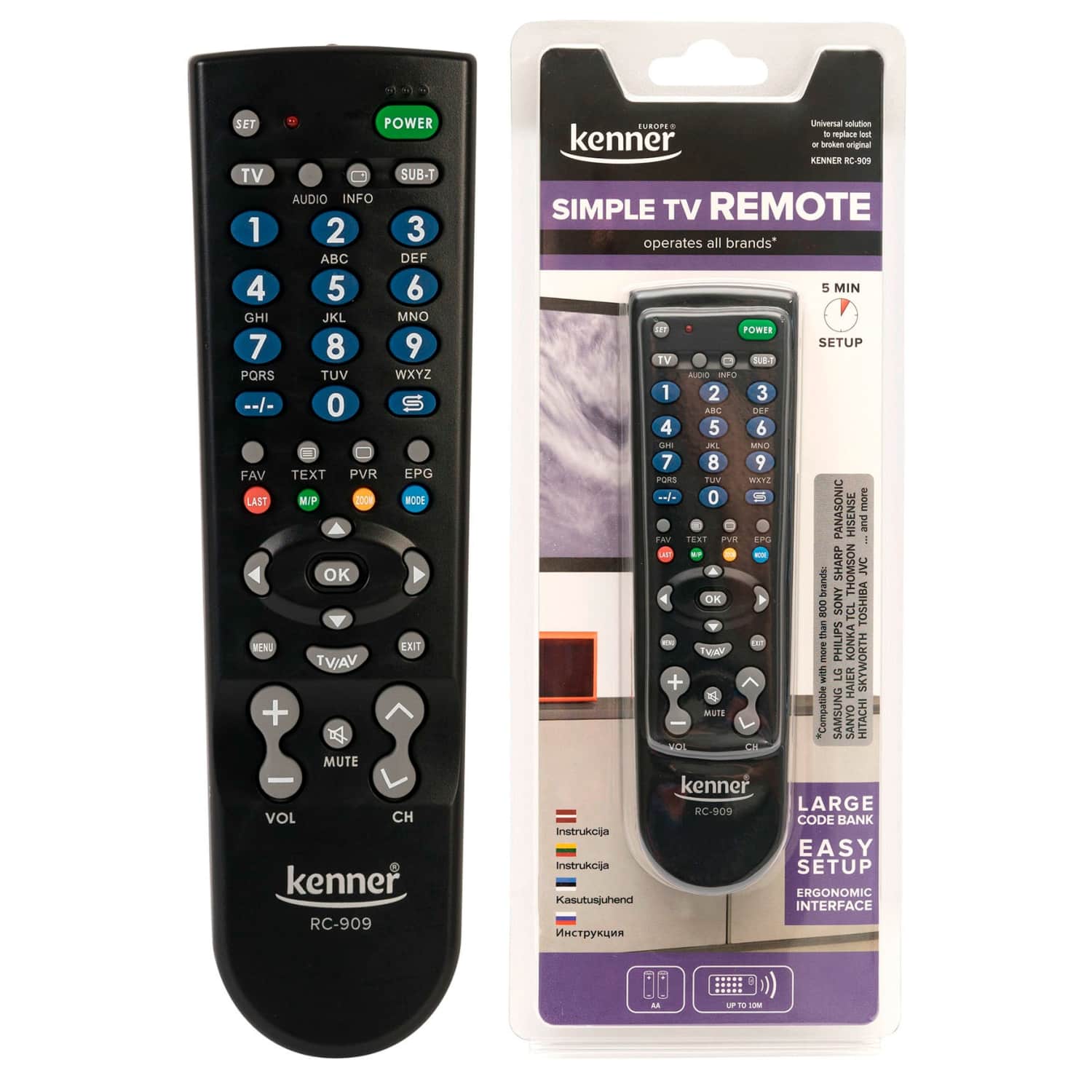 Paprasto tv pultelis Kenner rc-909