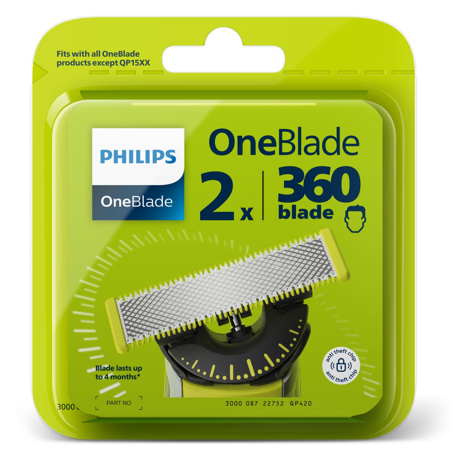 Vahe. terad Philips OneBlade 360 ​​​​2tk