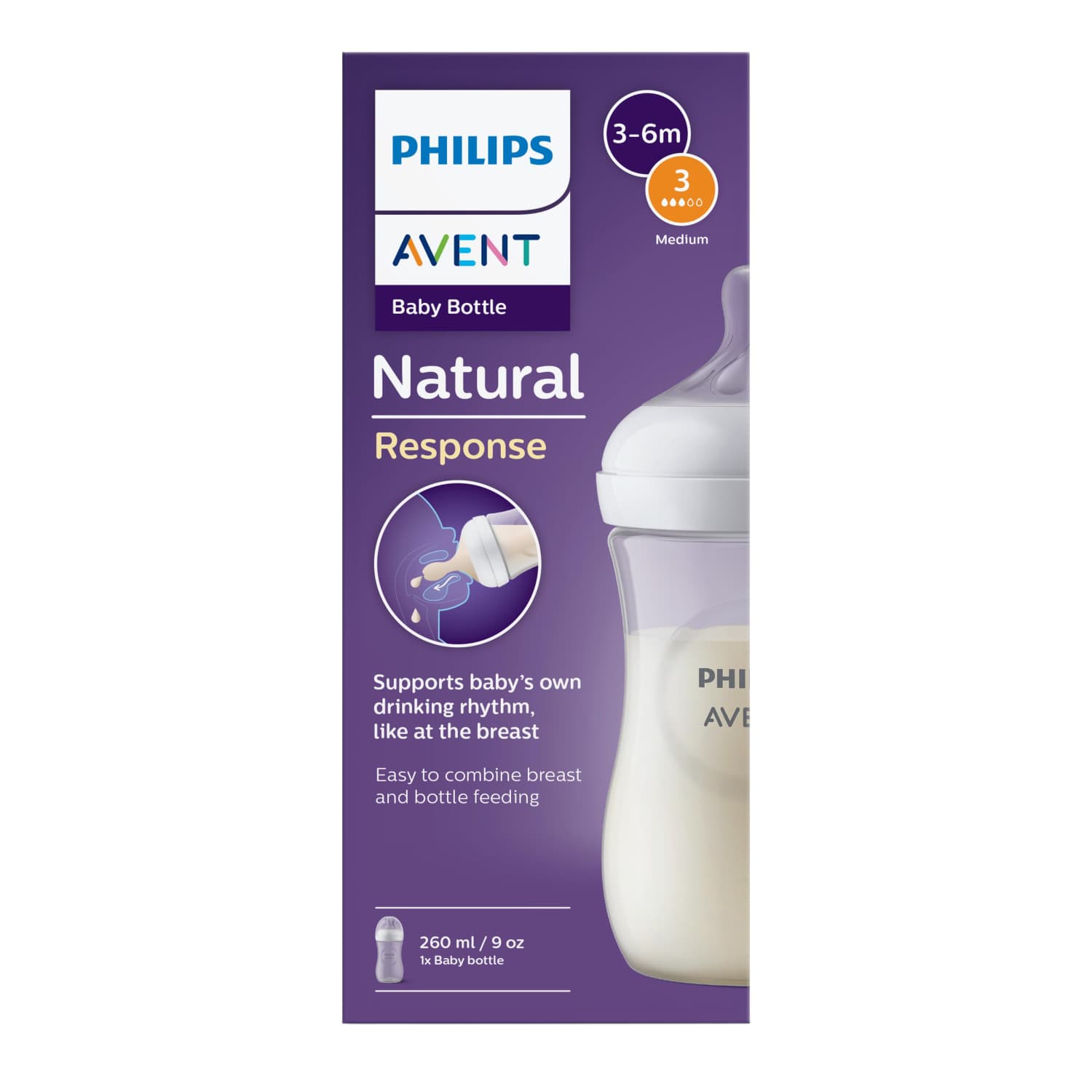 Pudelīte Philips Avent Response 1+ 260ml