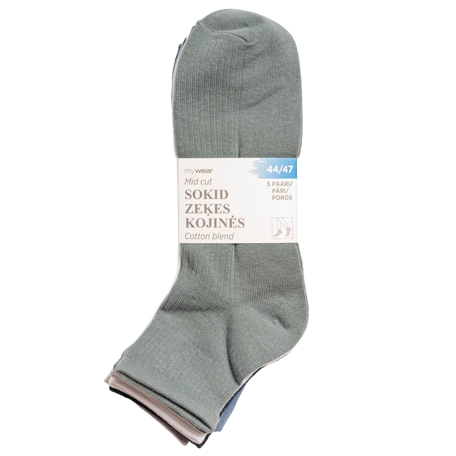 Vyr. kojinės MYWEAR, 5 poros, 44 / 47, SS26