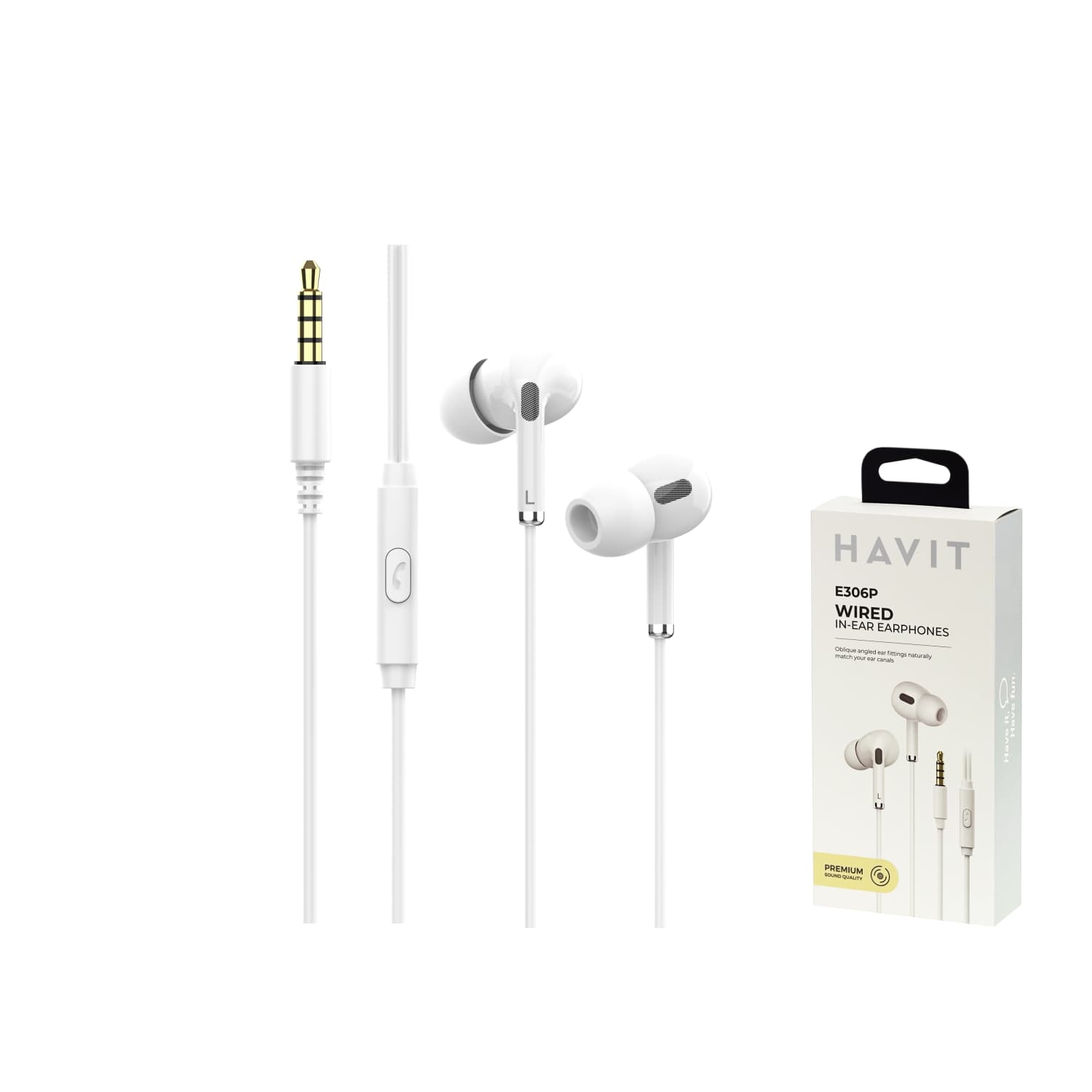 Ausinės HAVIT DOT 306, 3,5 mm, mikr., 1,2 m