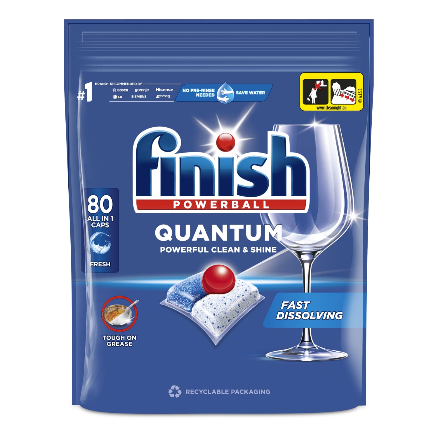 Nõude.kapslid Finish Quantum All in 1 80tk