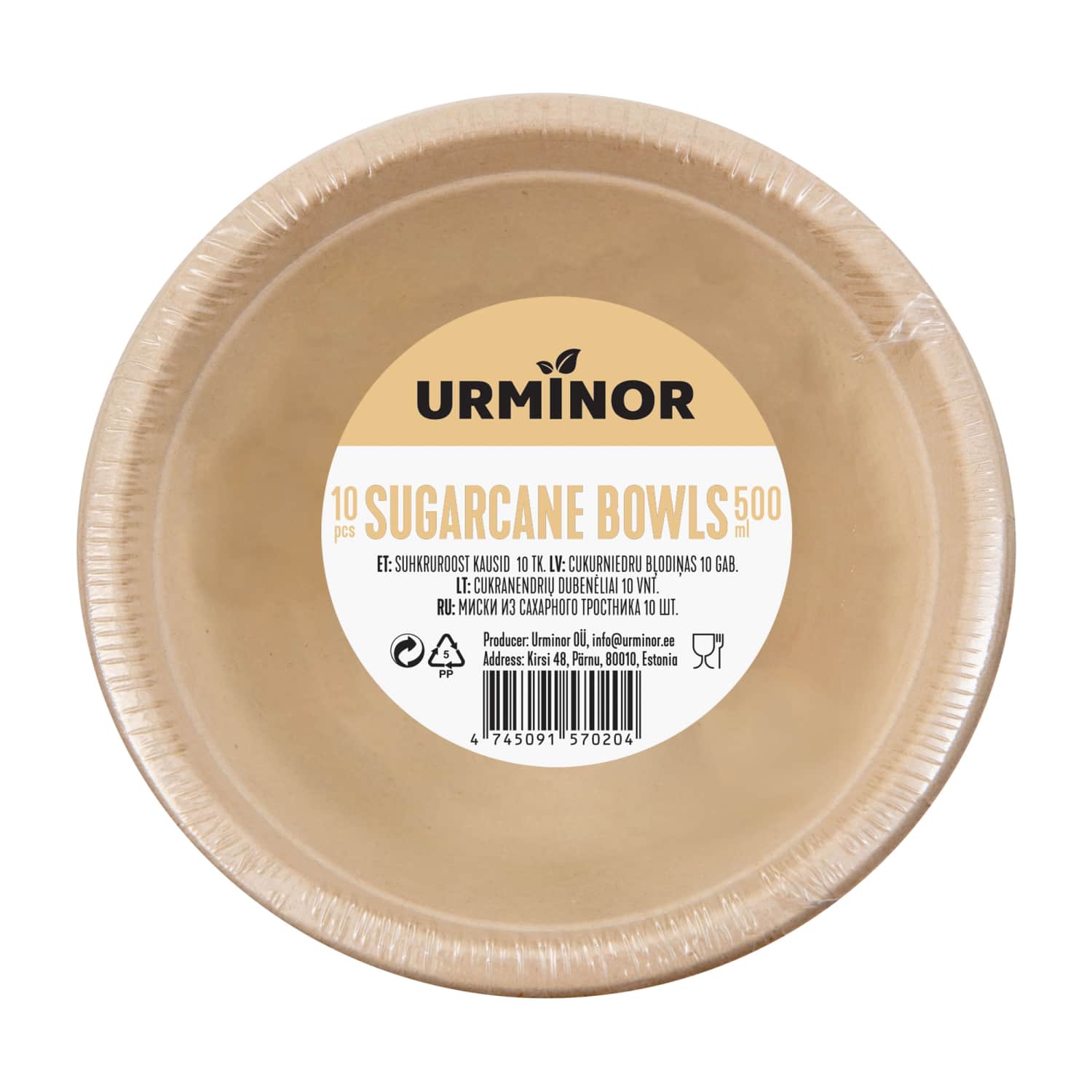 Suhkruroost kausid Urminor 500ml 10tk