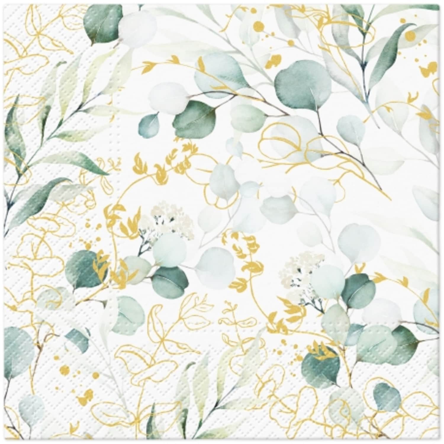 Napkins PAW Golden Eucalypt.33x33cm SS25