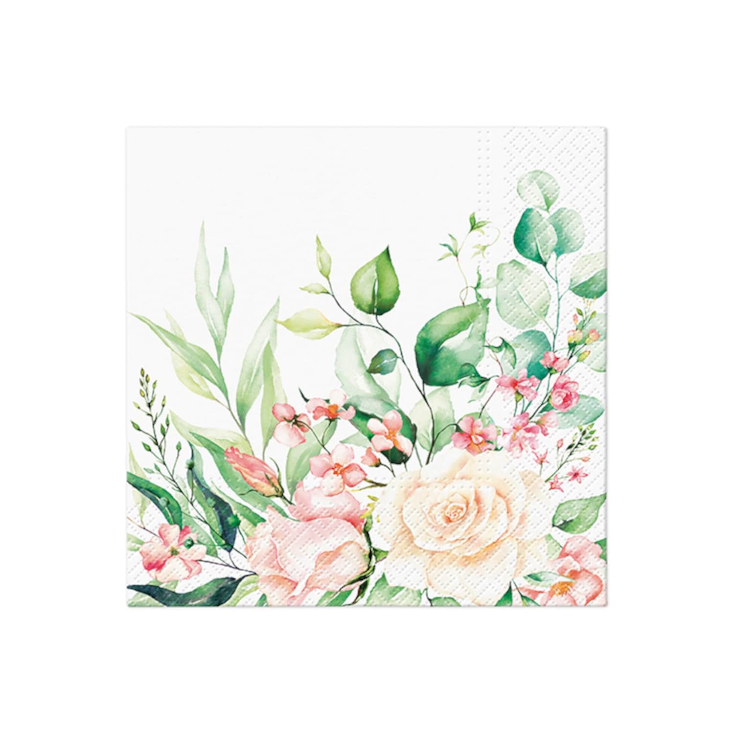 Salvetes PAW baltas ziedu 33x33cm SS25